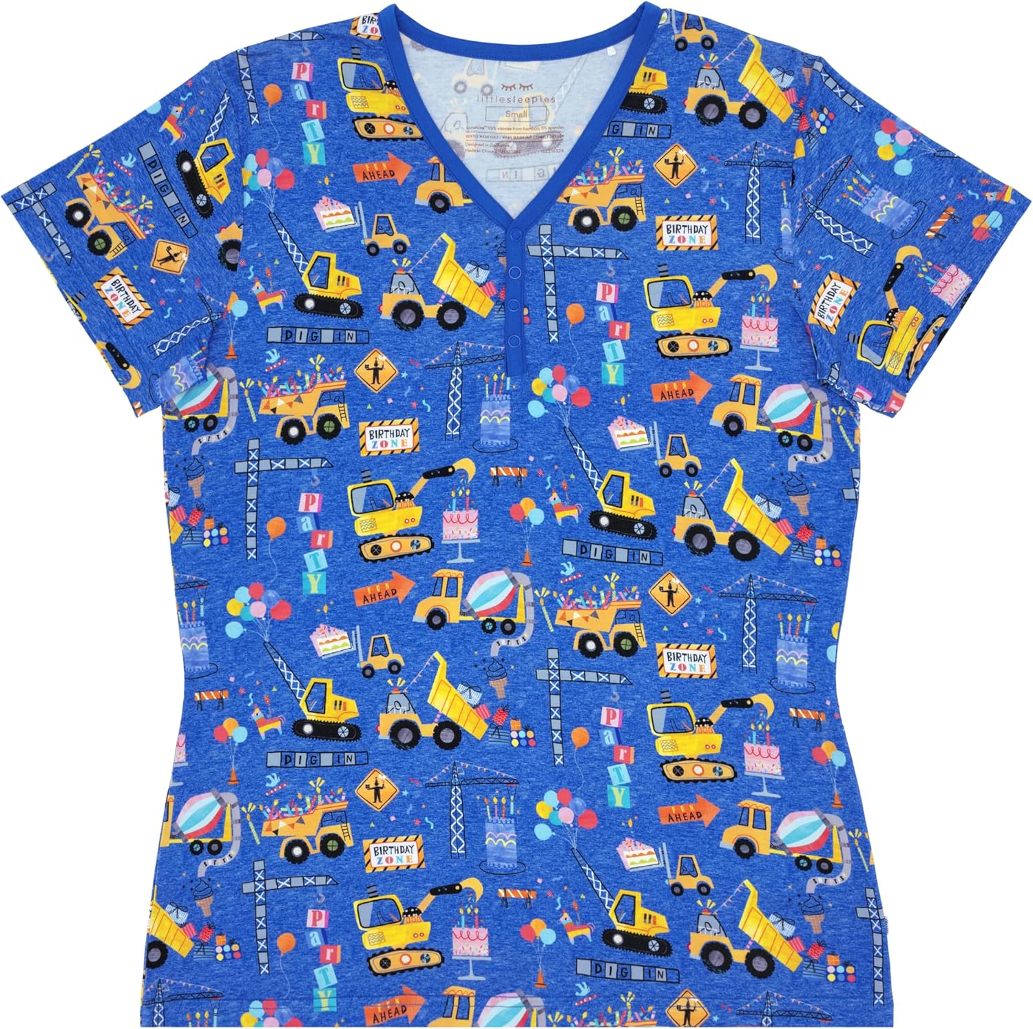 Little Sleepies Women's Pajama Top, Viscose Derived from Bamboo, Soft Button Up Pajama Top, Nursing Friendly, Short Sleeve