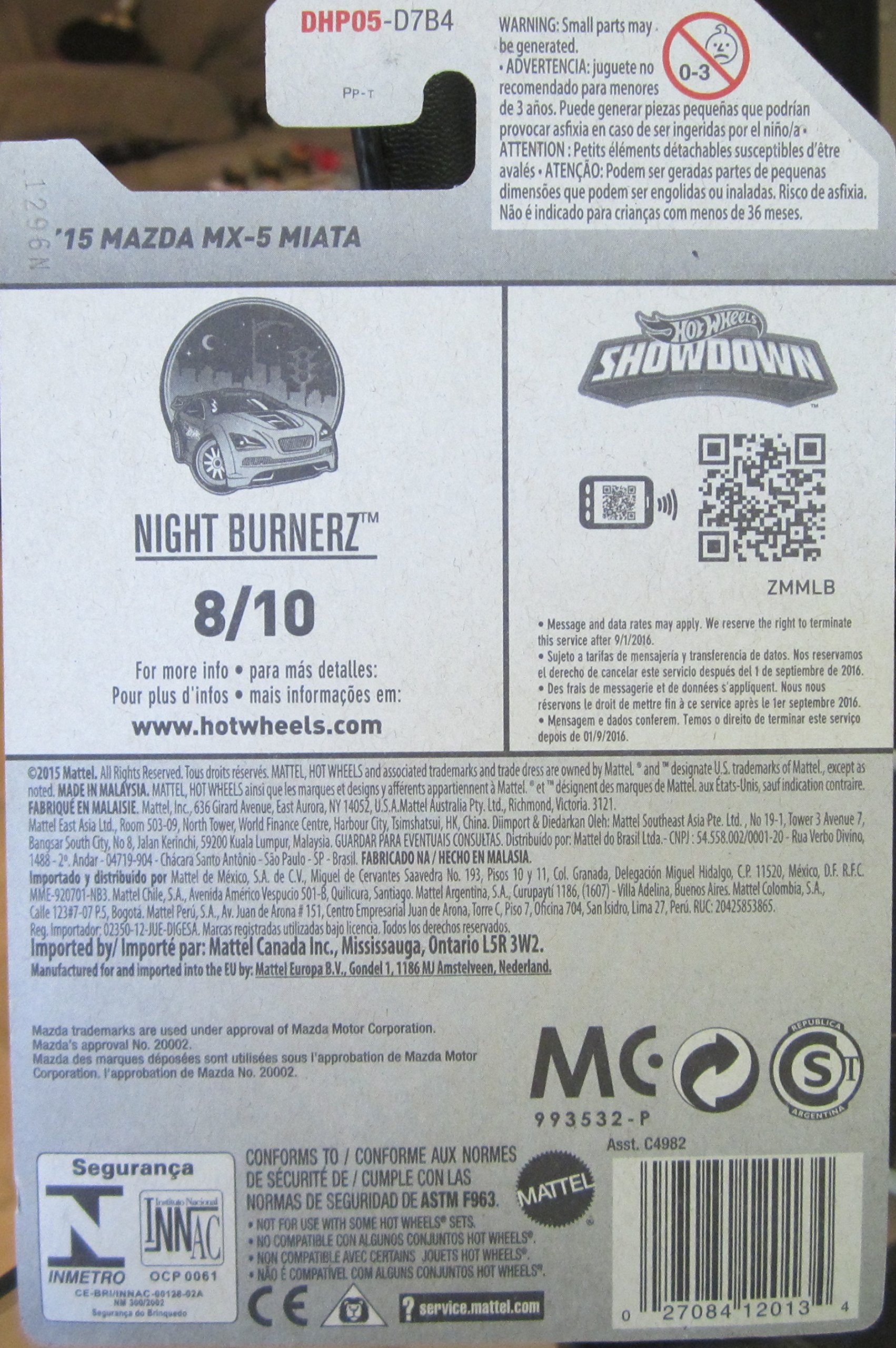 Amazon.com: Hot Wheels 2016 Night Burnerz '15 Mazda MX-5 Miata 88