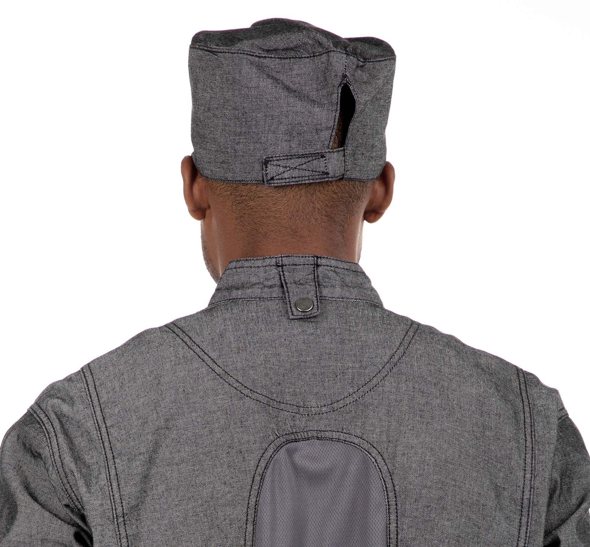 Hey Chef Unisex Jerome Hat - Denim Chef Beanie, Black