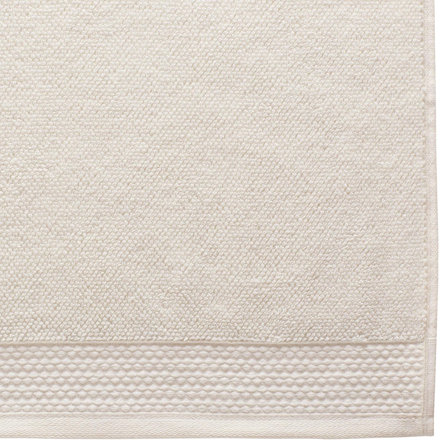 Amazon Brand – Rivet Popcorn Texture Organic Cotton Bath Towel Set, Set of 3, Egret White