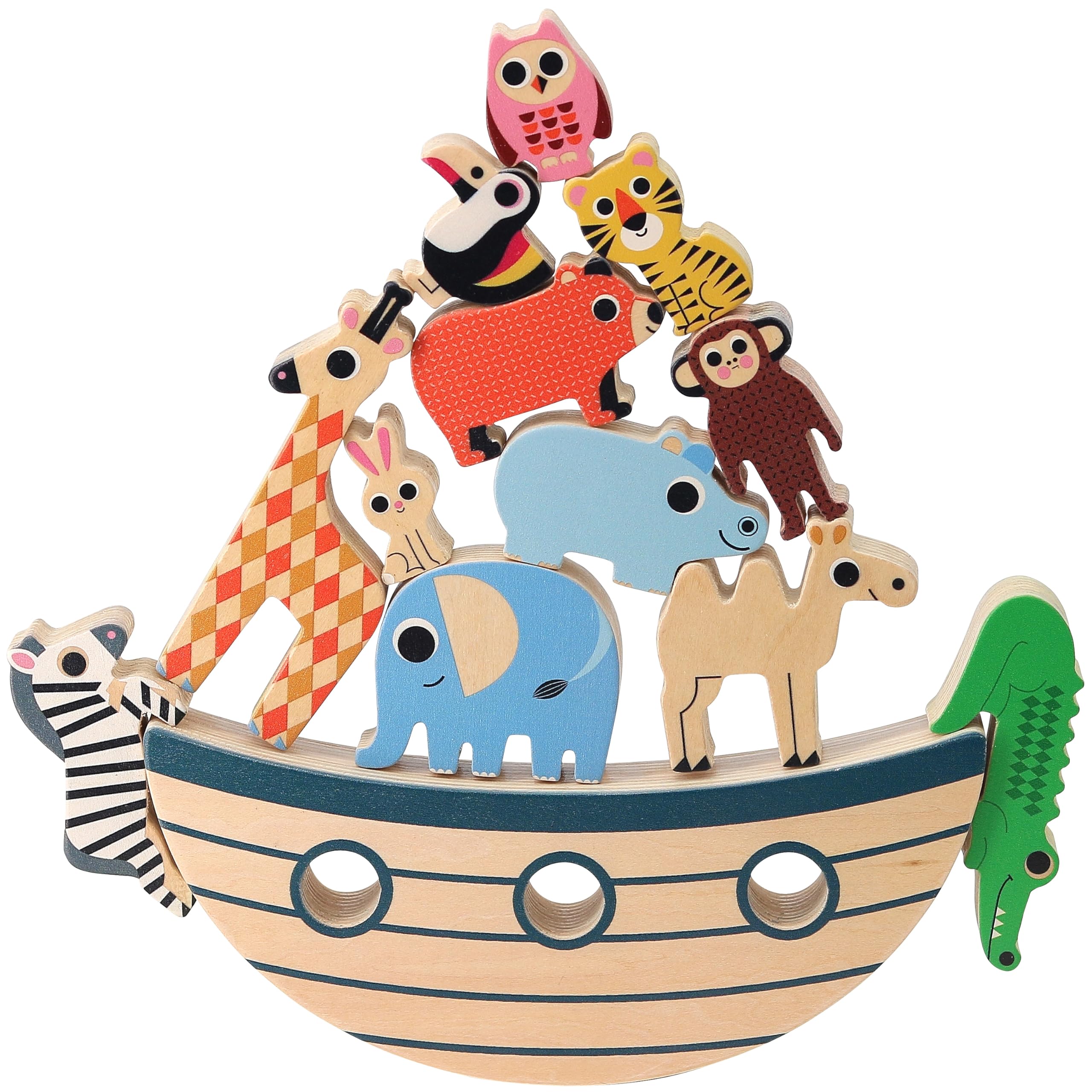 Vilac - Arca Degli Animali - Gioco Di Equilibrio Divertente - Ingela P.Arrhenius - Gioco Familiare In Legno - 13 Pezzi - Decorazione Della Camera - Per Bambini A Partire Da 4 Anni-image