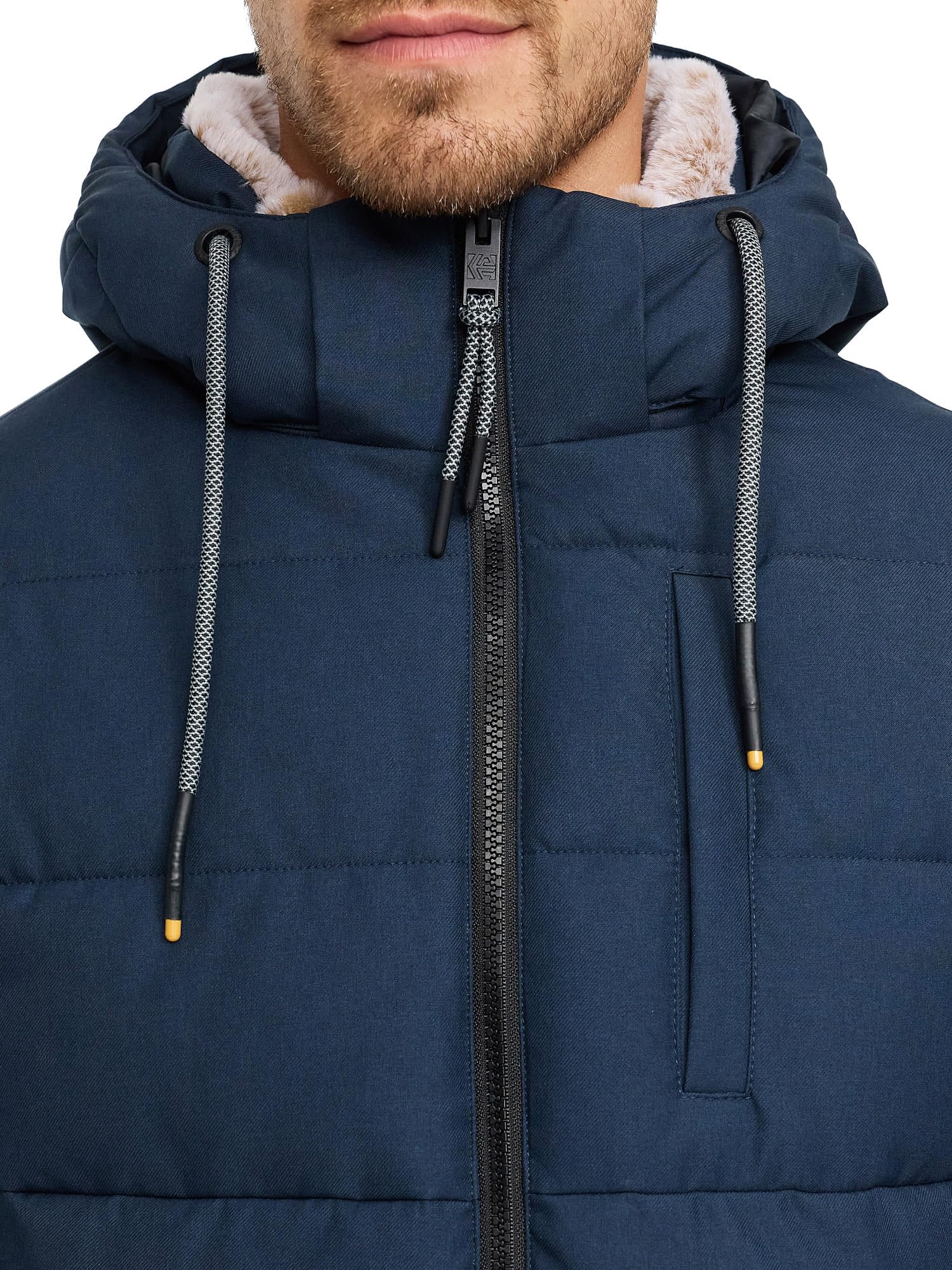 Indicode Herren INHebero Winterjacke Steppjacke in Daunen-Optik mit Kapuze