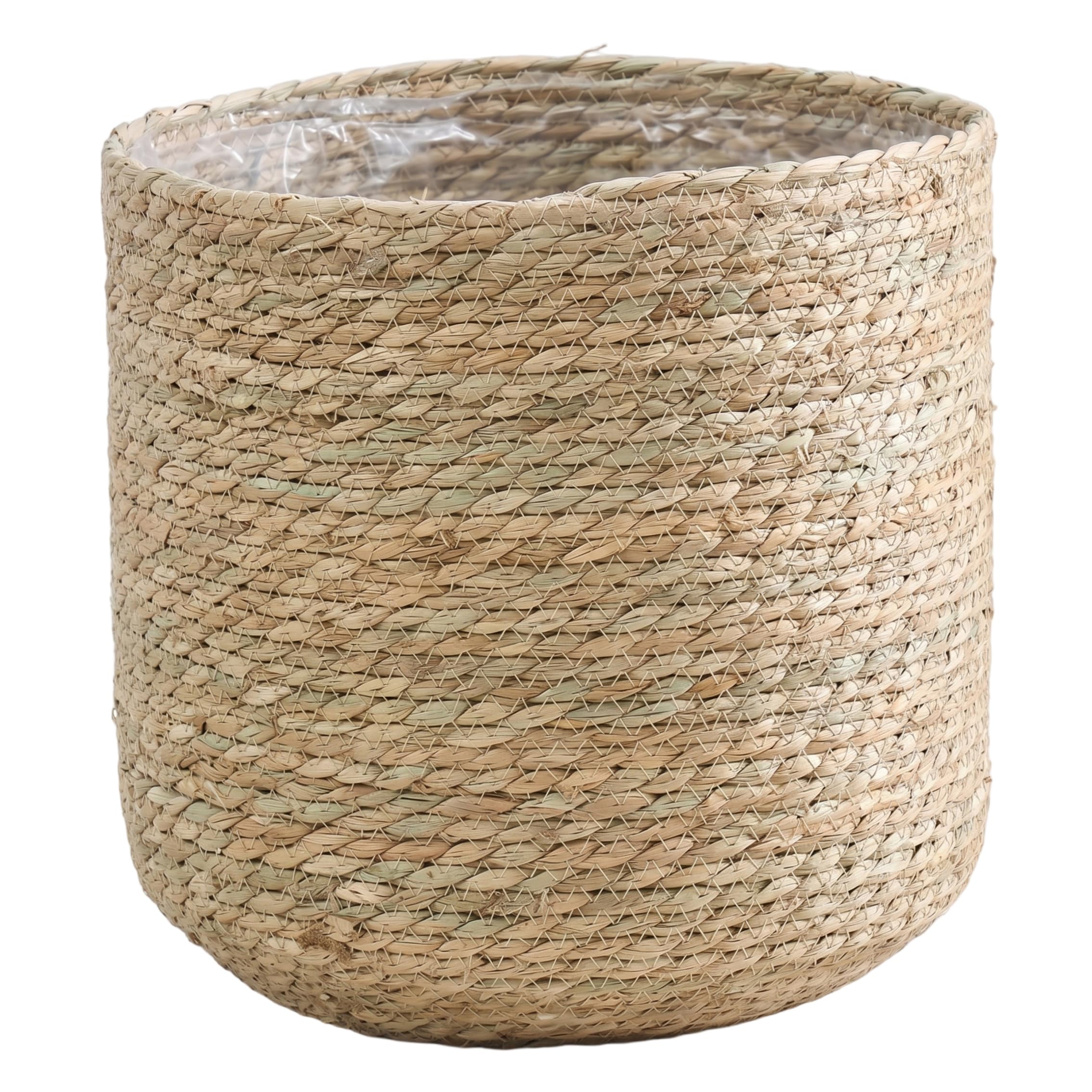 Faroby Planter Basket, 11.81x11.81 Inch Woven Plant Basket with Waterproof Liner- Handcrafted Rattan Planter For Indoor Plants, Plant