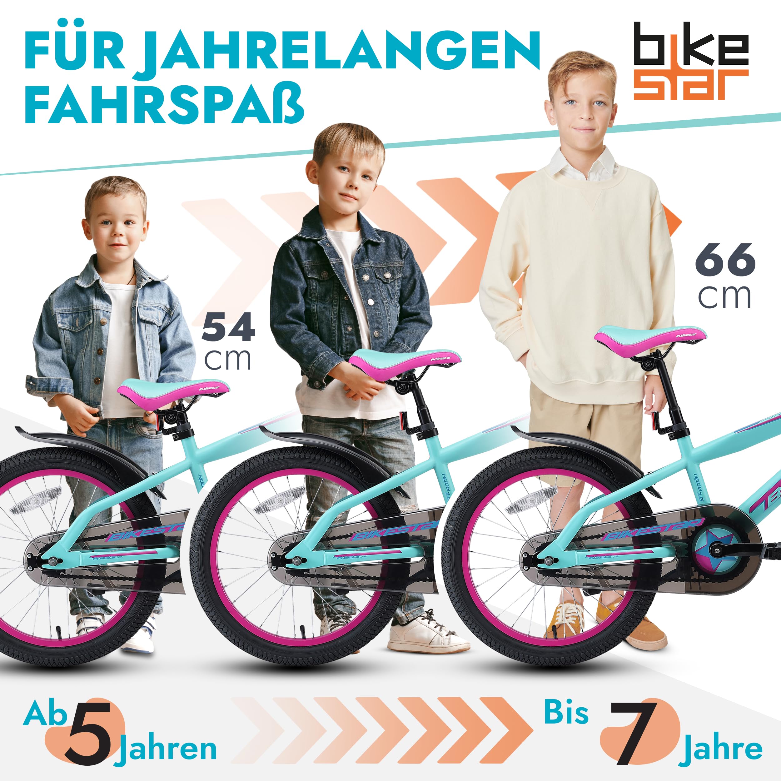 BIKESTAR Kinderfahrrad 18 Zoll für Mädchen und Jungen ab 5 Jahre | Kinderrad Urban Jungle | Fahrrad für Kinder | Risikofrei Testen