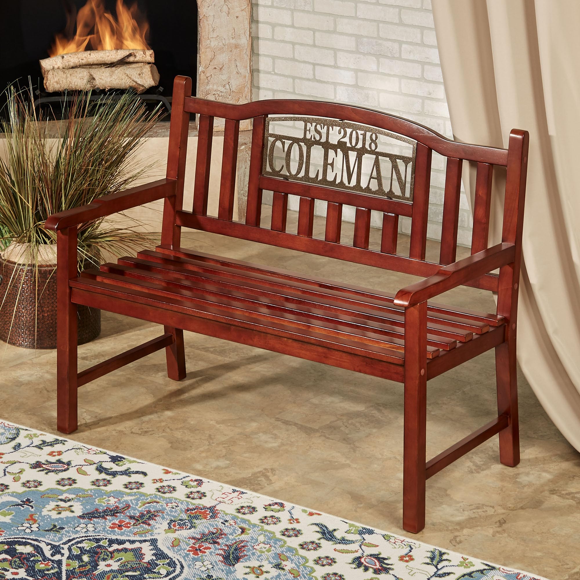 personalized outdoor bench