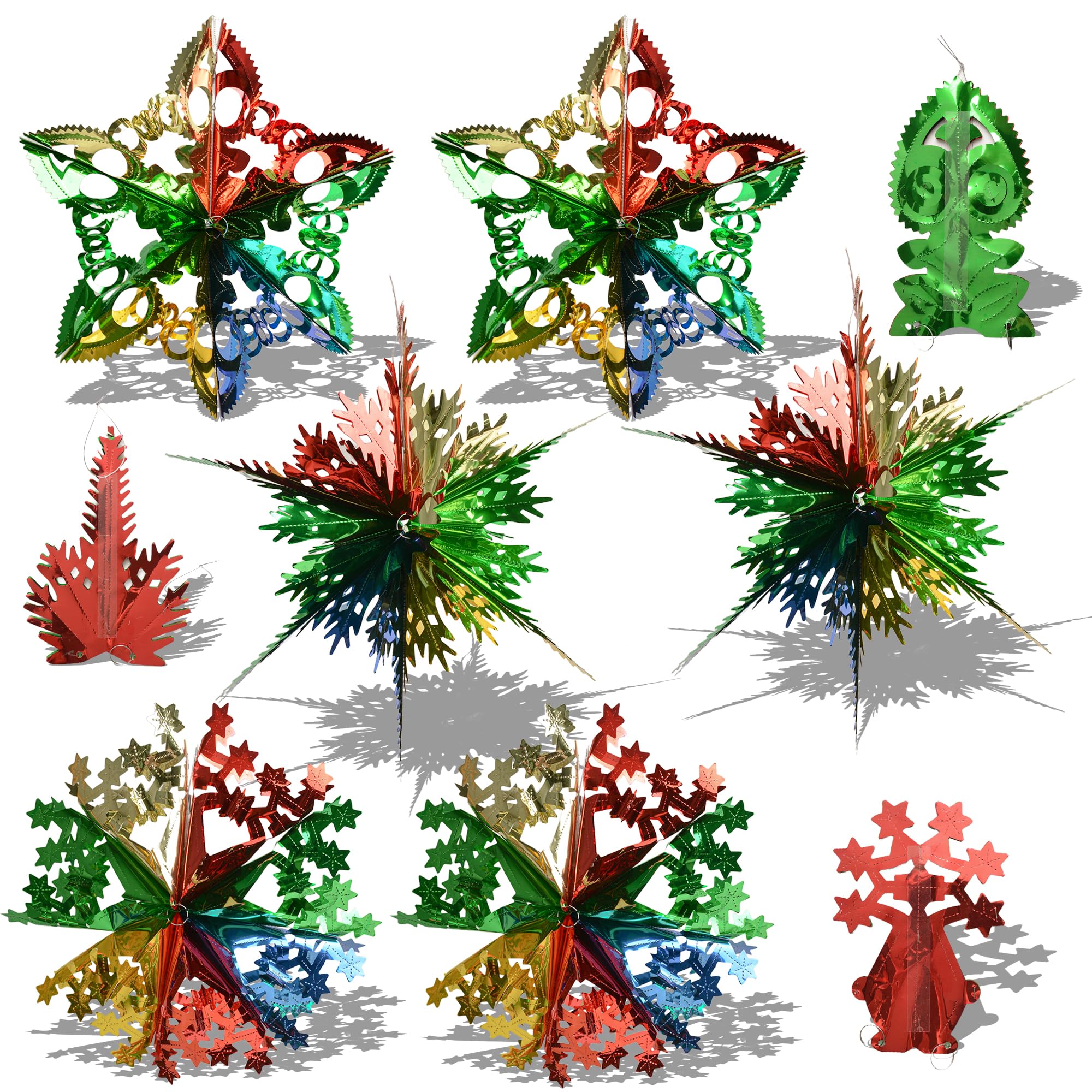 Alinw 6 Pcs Colorful Christmas Ceiling Decorations, Christmas Hanging Decorations, Foil Ceiling Garlands Balls for Xmas New Year Holiday Party Supplies, Indoor or Outdoor
