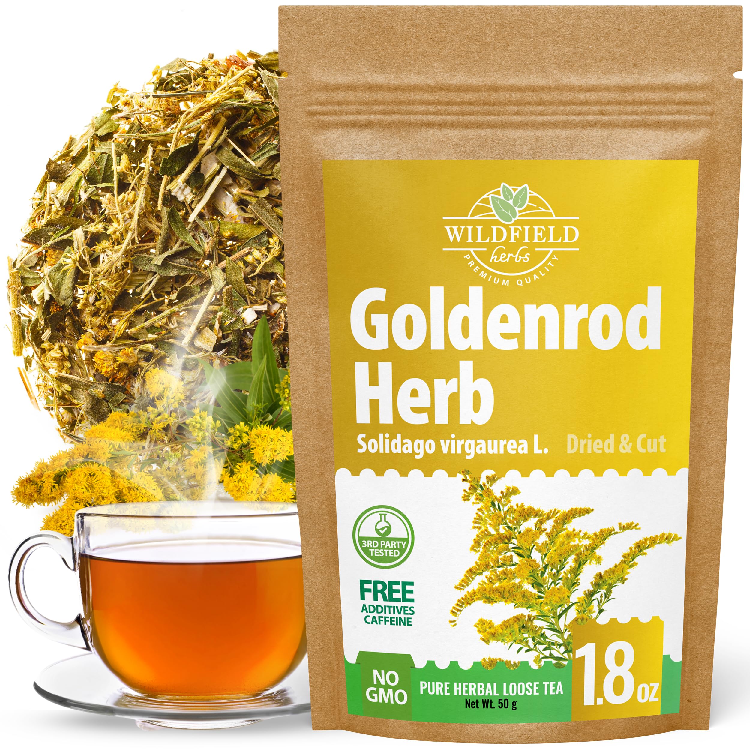 1.8 oz. Goldenrod Tea Herb Golden Root (Solidago Virgaurea L.) - 50g Dried Golden Rod Herbs Herbal Tea