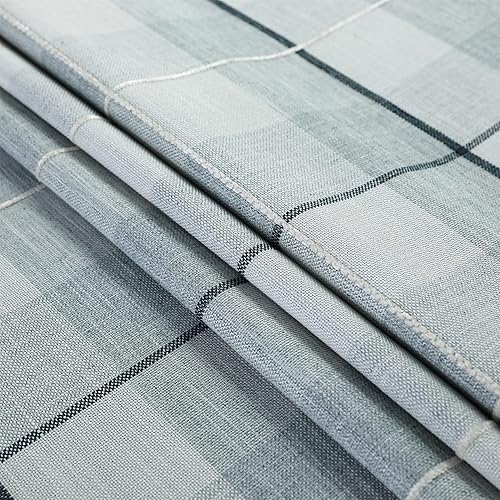 Miniatura 4 de Mantel pequeño cuadrado rústico a cuadros beige y gris, tela de bordado resistente a las arrugas, lavable, mesita de noche, decoración del hogar, 36