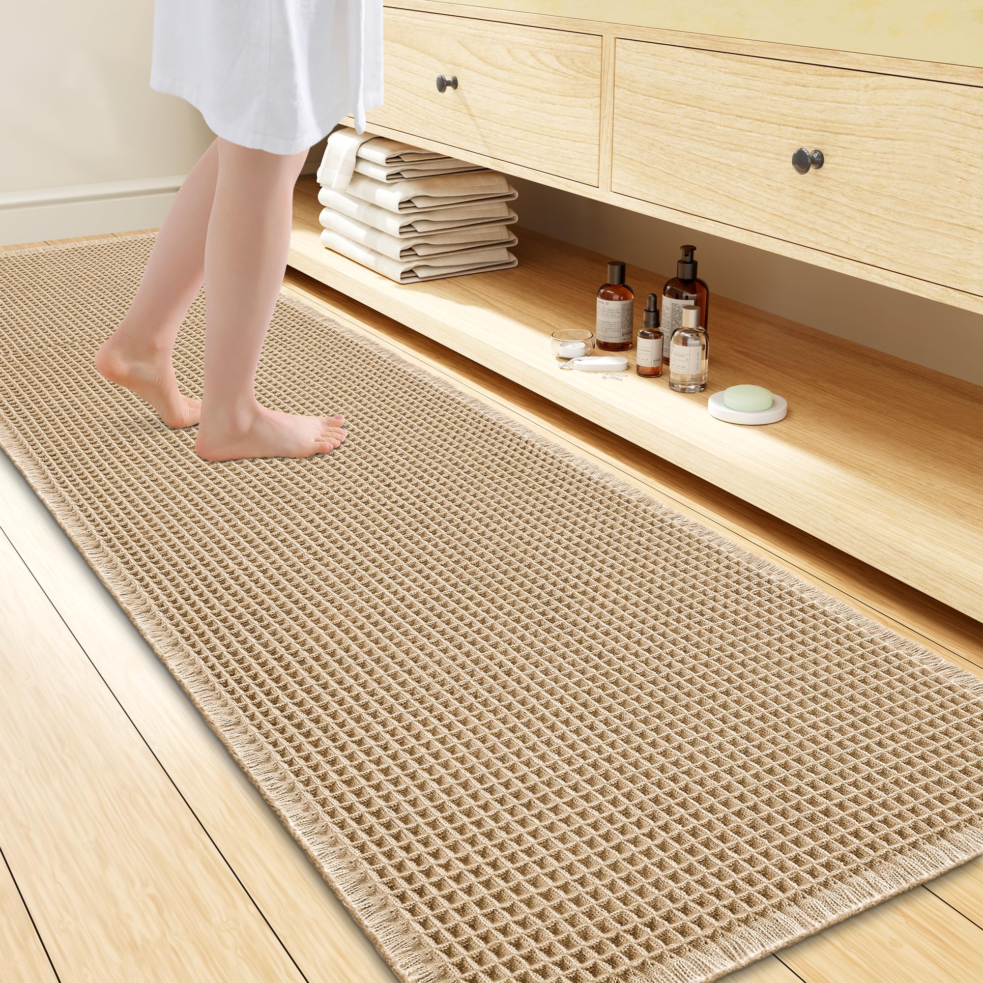 Smiry Waffle Bath Mat 72x24