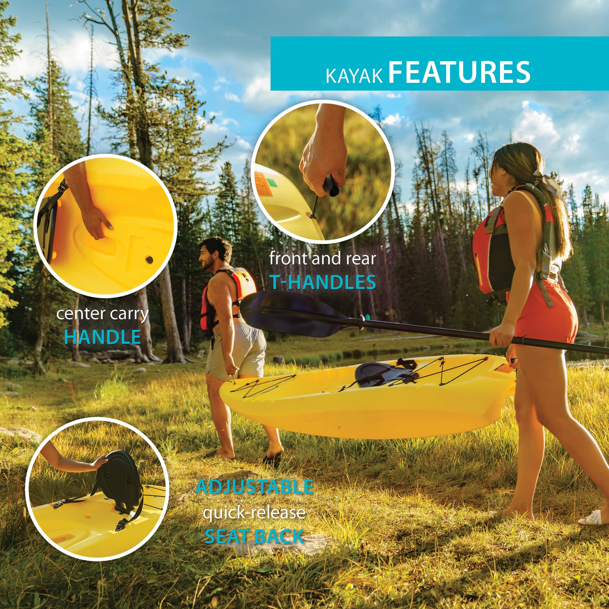 Amazon.co.jp: Lifetime Sit On Top カヤック、ボルト85