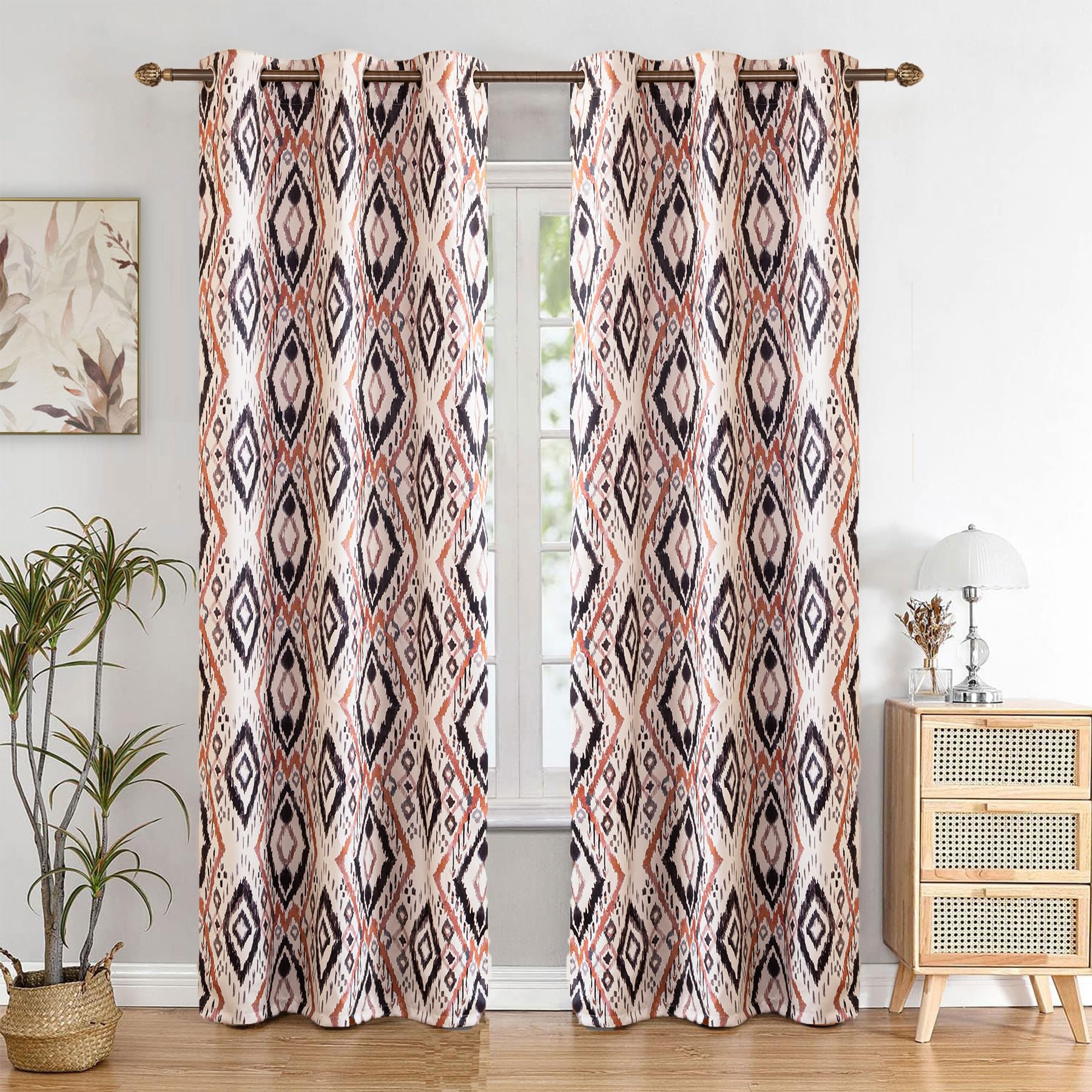 HOMEMONDE Polyester Blackout Window Curtains 5 Feet - Light Blocking Digital Printed Curtain with Stainless Eyelets, Sound & Heat Reducing Panels - (Pack of 1, Multicolor - 60 Inch)