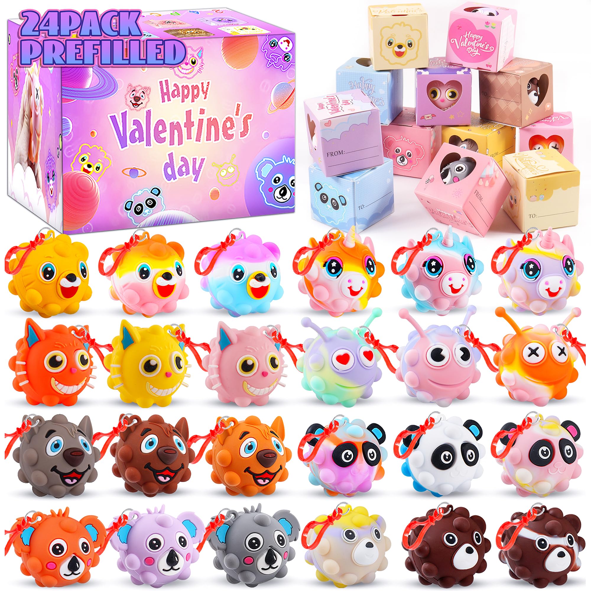 Amazon.com: Valentines Day Gifts for Kids, 24 Pack Prefilled