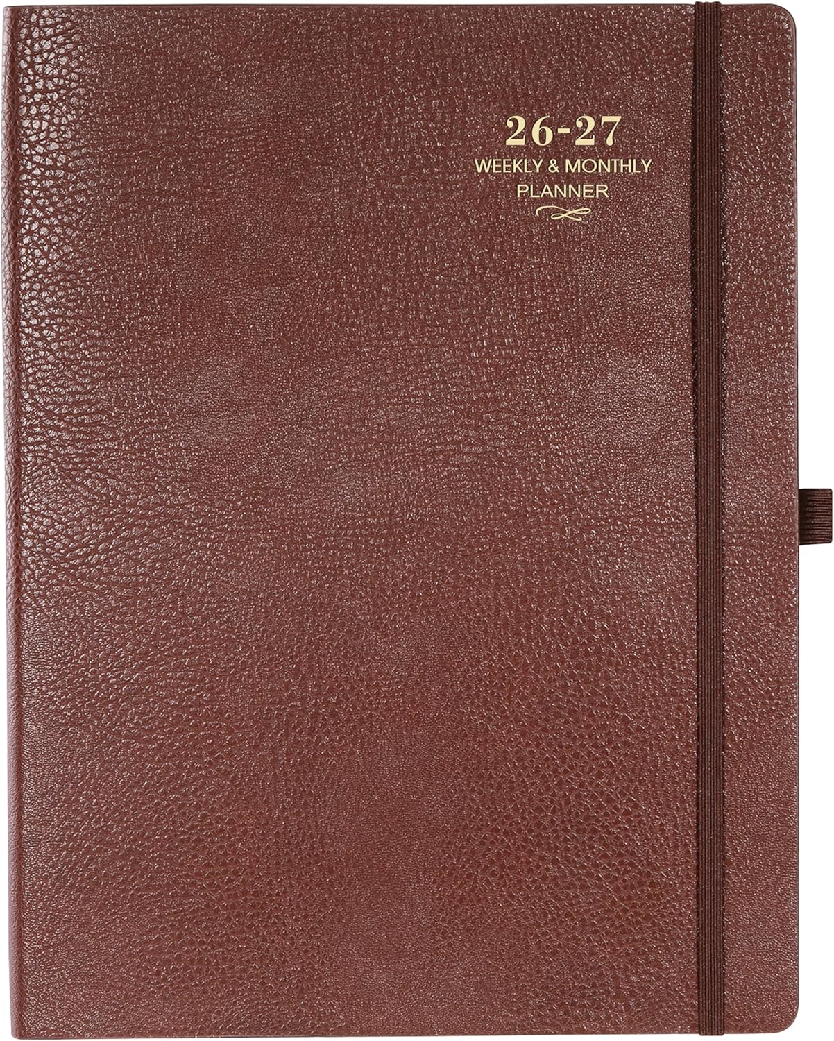 Planner 2026-2027 - JUL 2026 - JUN 2027, Academic Planner 2026-2027, 26-27 Planner, Weekly and Monthly Planner, Leather Cover Calendar Planner with Thick Paper, Back Pocket with Notes Pages, Brown (8.5" x 11")