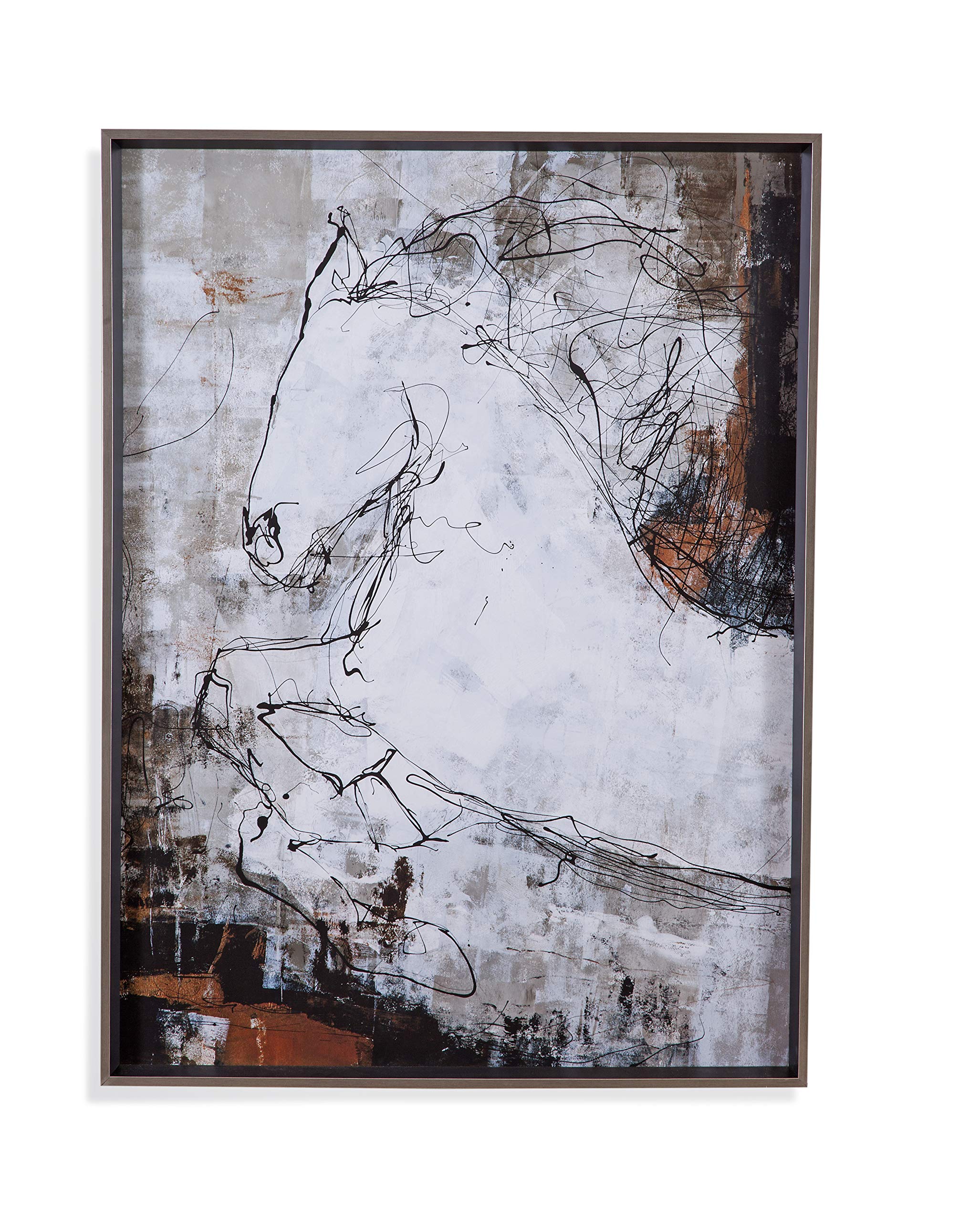 Bassett Mirror 9901-026EC Impressionism Contour Horse I, Silver