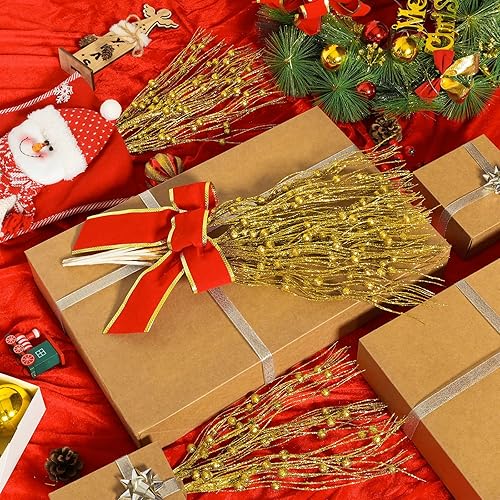 Miniatura 3 de Joyhalo Paquete de 24 púas y aerosoles para árbol de Navidad, decoraciones de relleno de árbol de Navidad, adornos de tallo de bayas con purpurina,