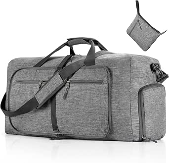 Vomgomfom 65L/85L/115L Foldable Travel Duffle Bag, Lightweight Waterproof Luggage with Shoe Compartment for Men & Women
