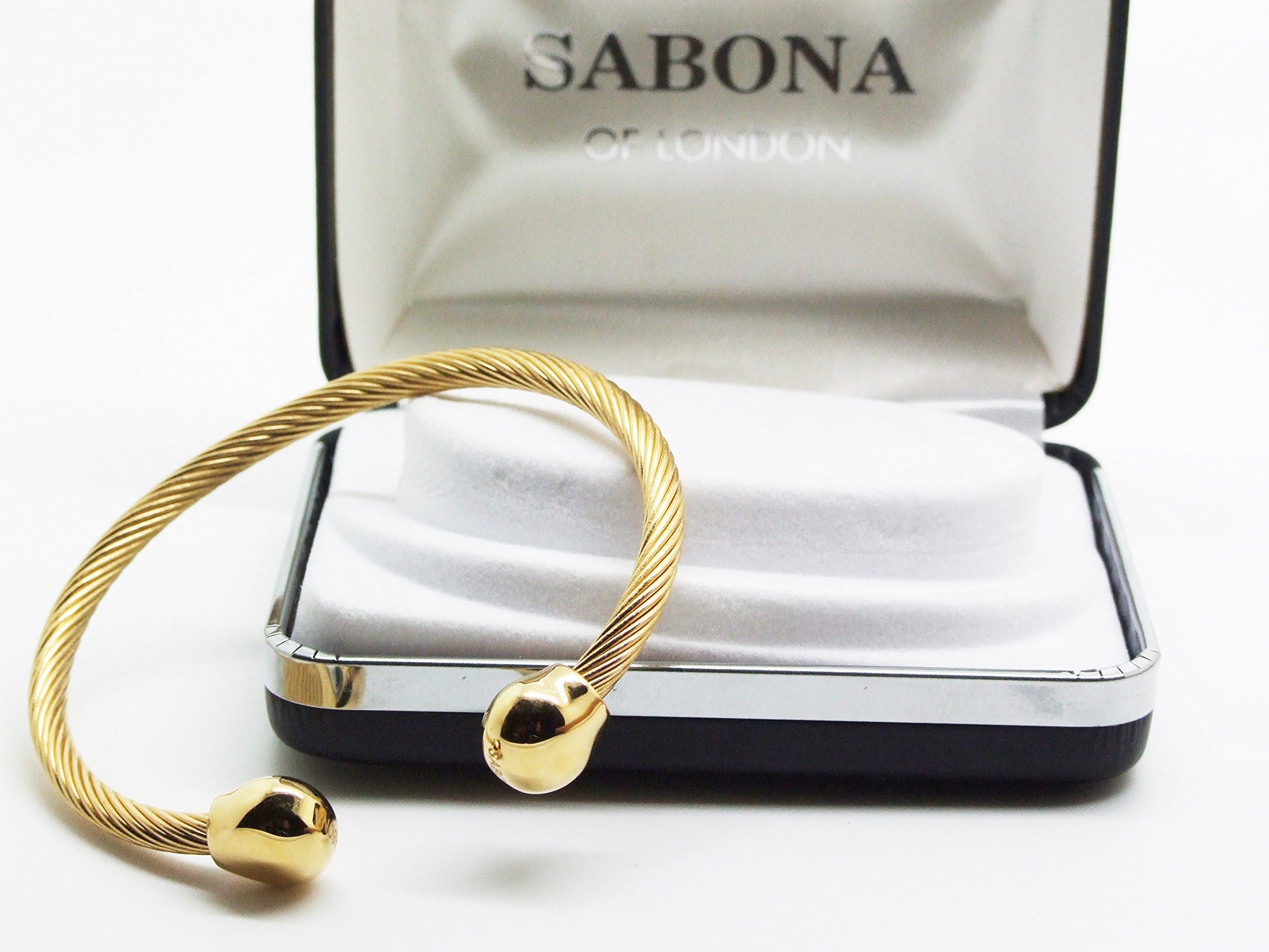 Professional Gold Twist – Size Large – for Wrist 17.8 cm 7 Inches Bracelet Sabona France Magnetic Bracelet. Bracelet for women and men.