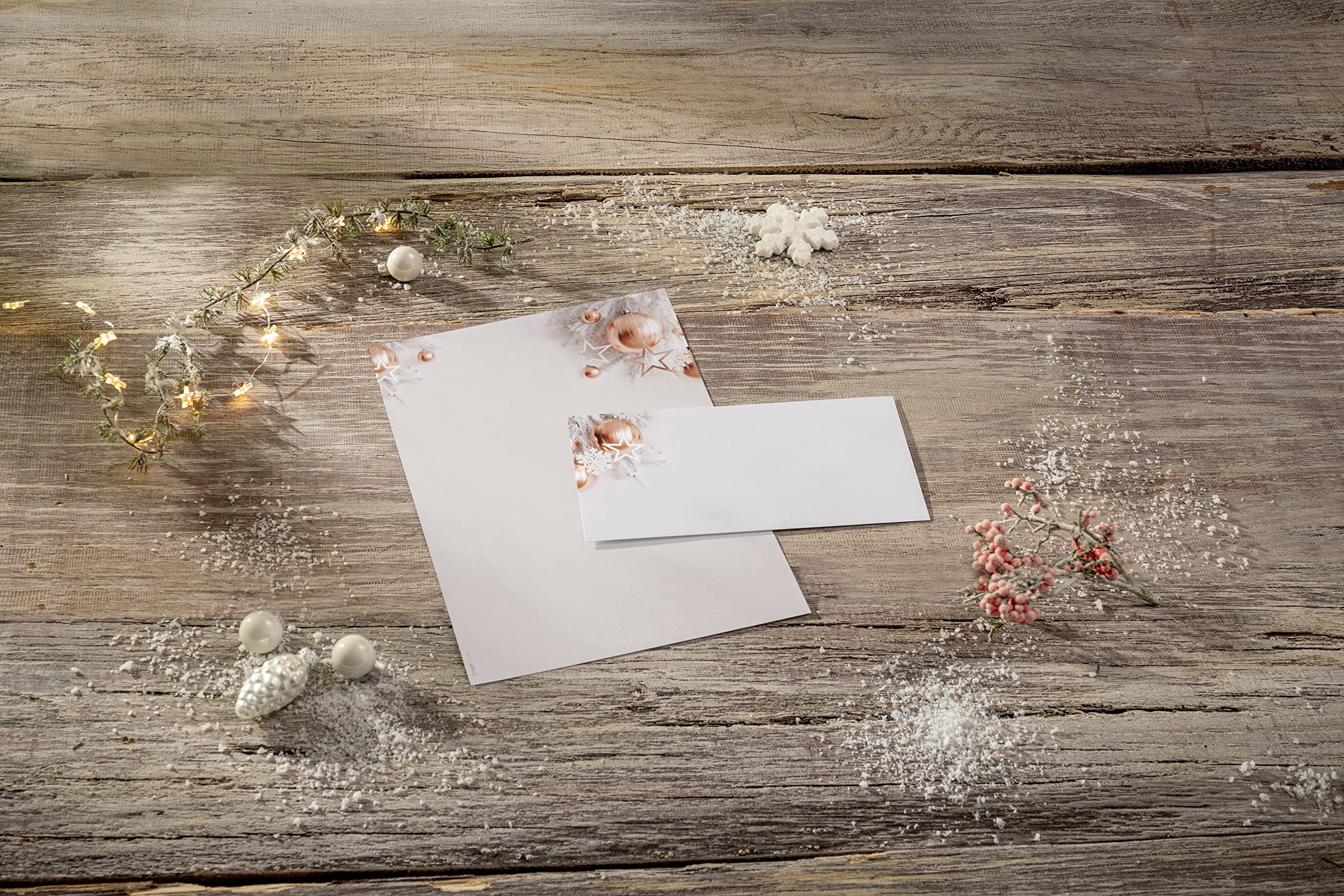 SIGEL DU429 Christmas envelopes "Christmas in rose gold", gummed, DL, 50 Pieces, Christmas in rose gold (Umschläge) - Image 2