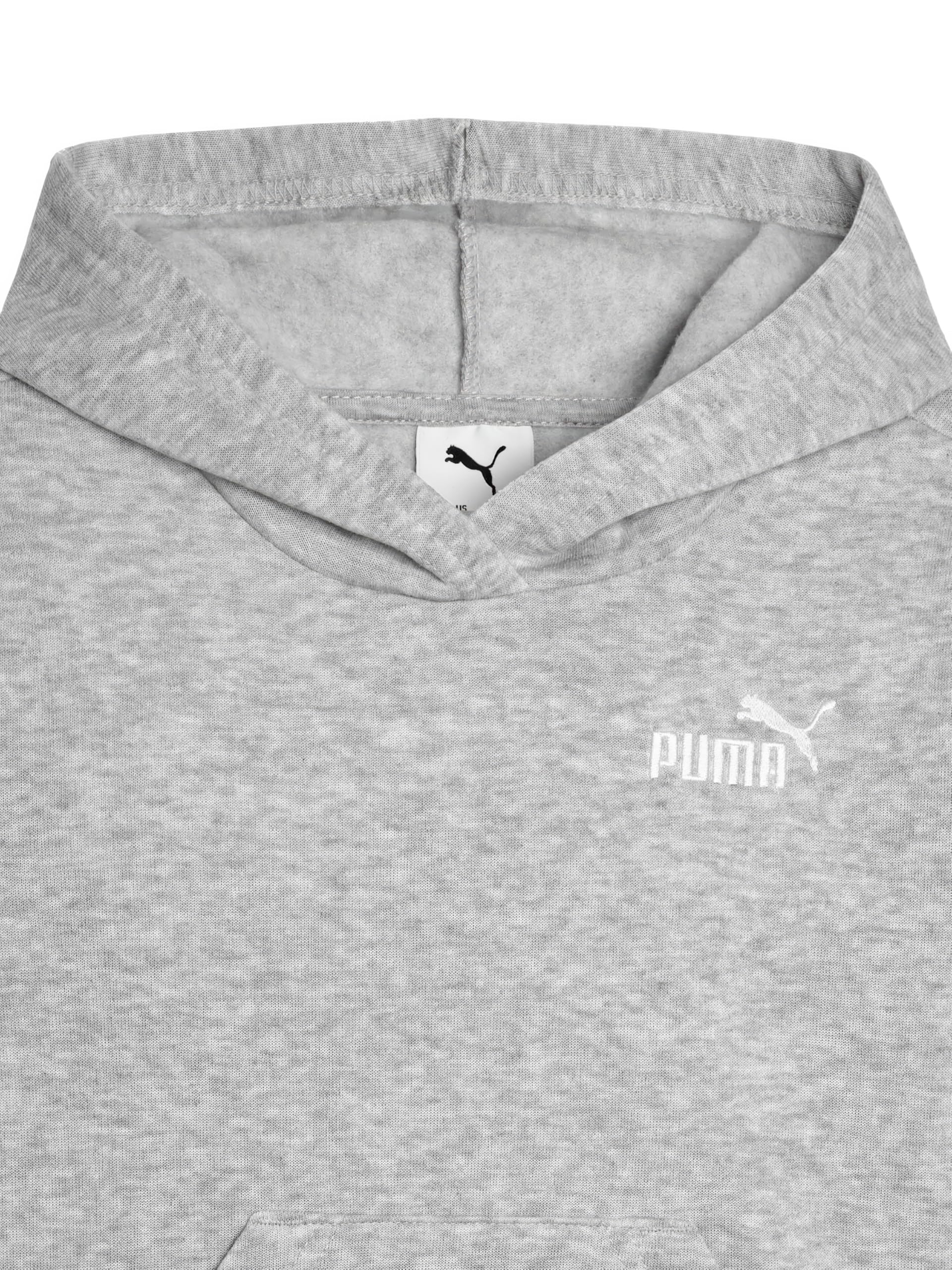 Puma Essential Basics Logo Pullover Hoodie, Fleece Sweatshirt, Large Front Pocket Sudadera con Capucha para Niñas