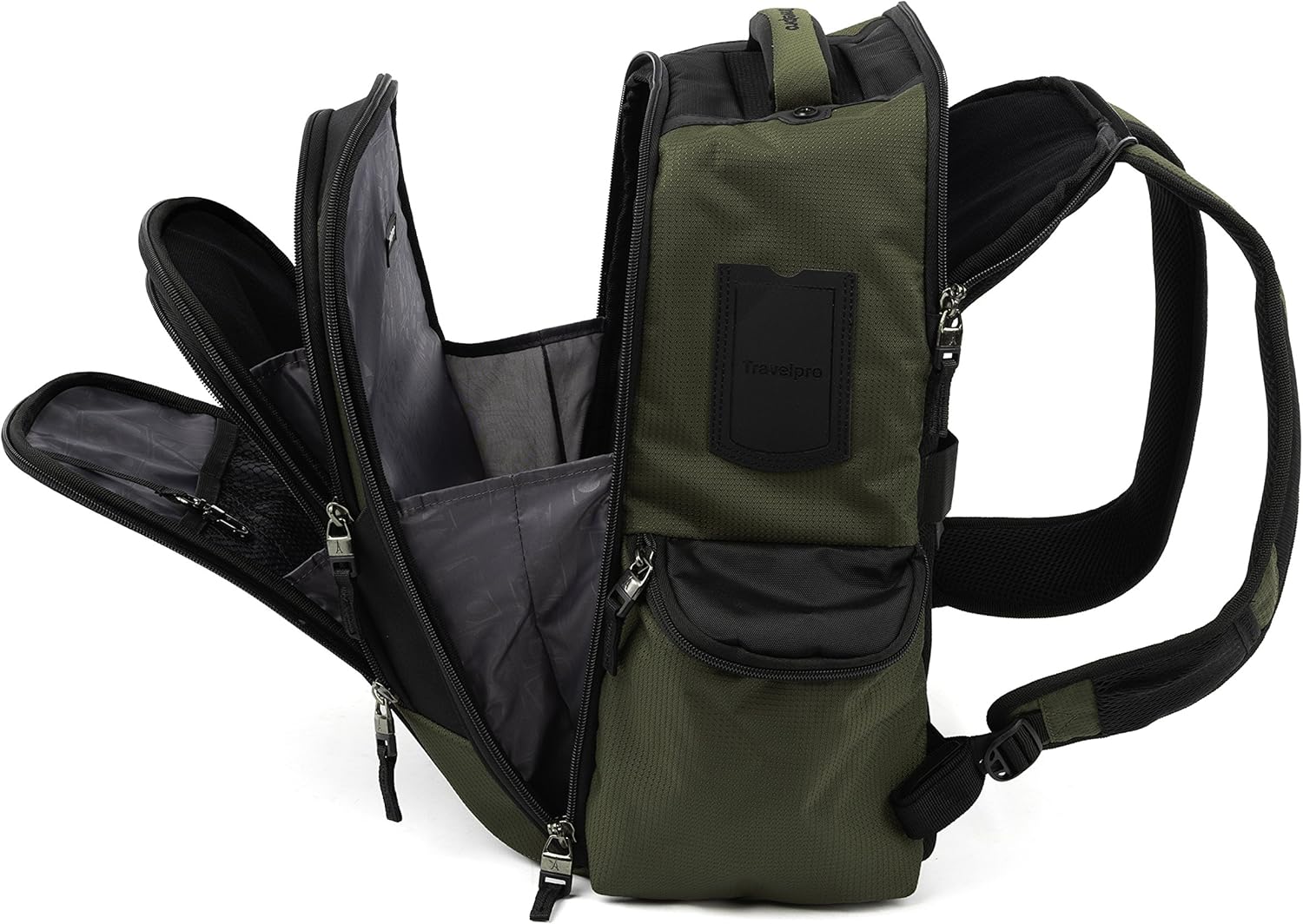 Travelpro Bold Lightweight Rugged Backpack, Fits up to 15.6 inch laptop and tablet sleeve, Olive/Black - Image 7