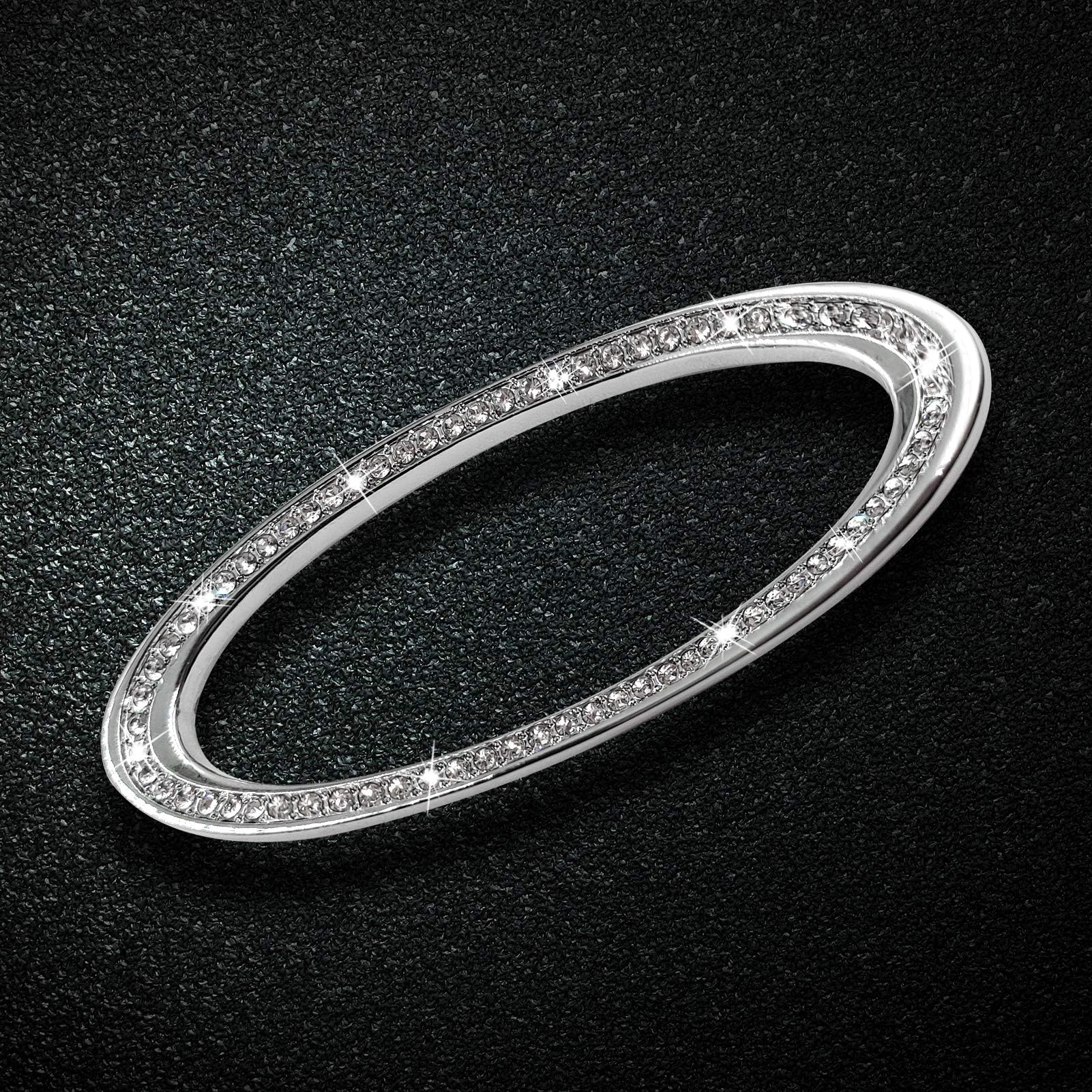 Jaronx Compatible with Ford Bling Steering Wheel Emblem, Crystal Bling Car Logo Decal Bling Accessories Compatible with Ford Edge Escape Expedition Explorer Fusion Ranger F150 F250 F350 2012-2021