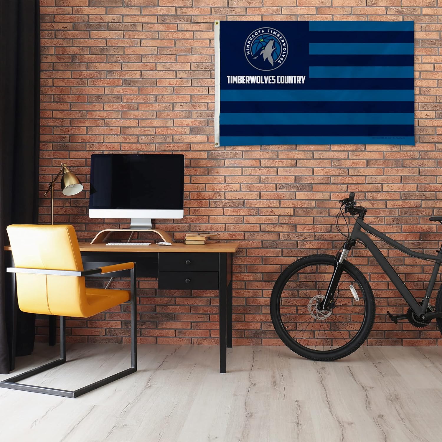 Rico Industries NBA Minnesota Timberwolves Country 3' x 5' Banner Flag 3' x 5' Banner Flag Single Sided - Indoor or Outdoor - Home Décor