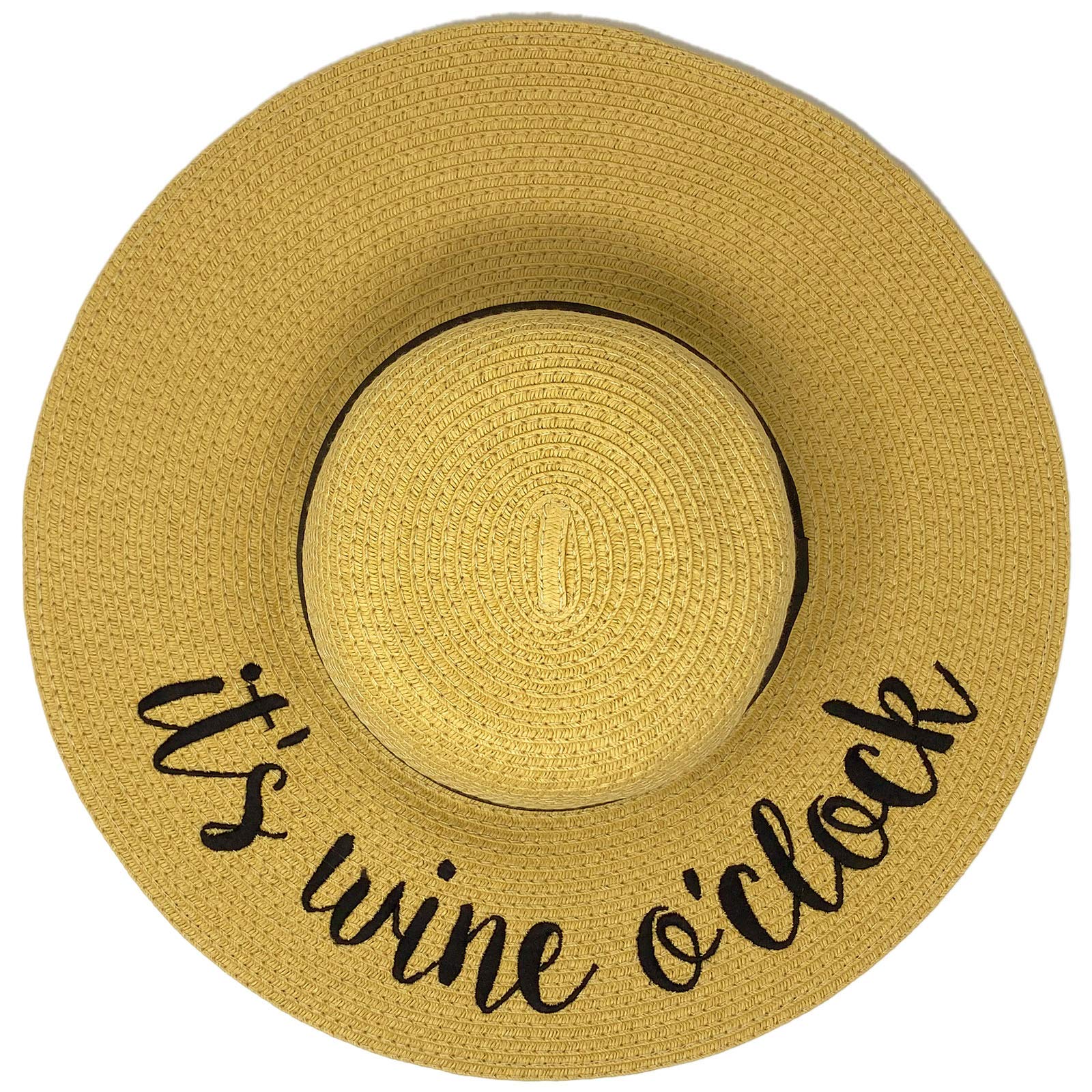 C.C Fun Verbiage Elegant Wide Brim 4" Summer Derby Beach Pool Floppy Dress Sun Hat