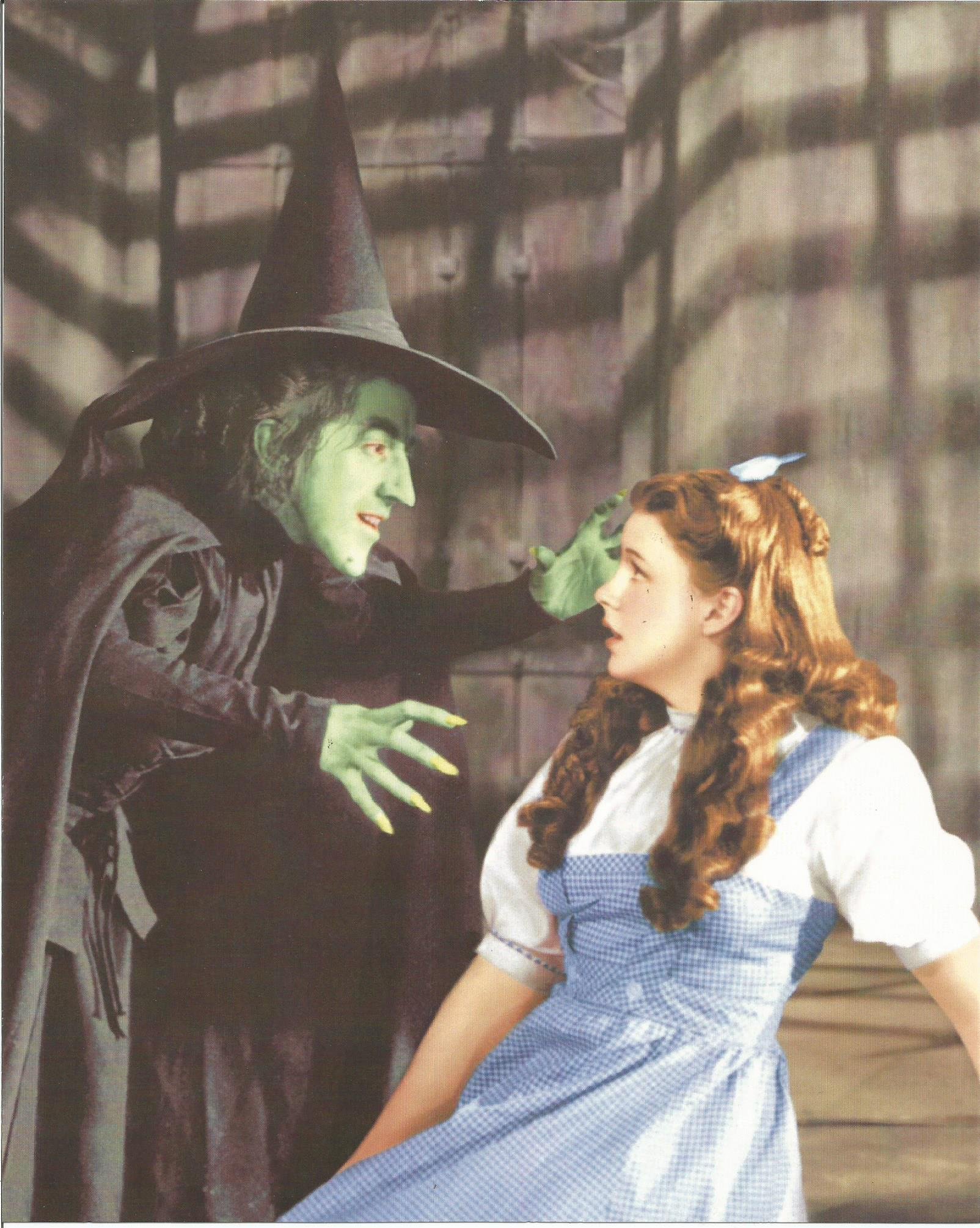 Judy Garland Wizard Of Oz Wicked Witch Threatening Dorothy