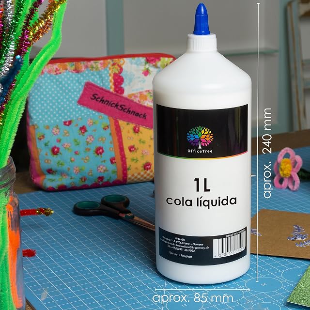 Foto 2 de 5 de OfficeTree 1000ml Cola Transparente Manualidades