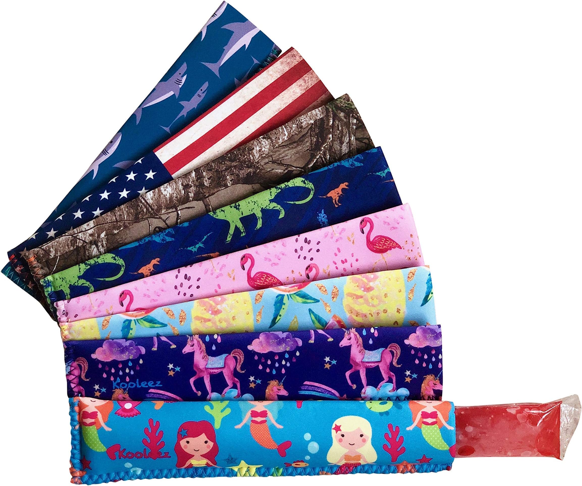 Koverz Kooleez Ice Pop Sleeves, Insulated Neoprene Sleeve for Freezer Pop/Ice Pop, Popsicle Holders for Kids, Washable and Reusable, Assorted Colors, 8-Pack #2