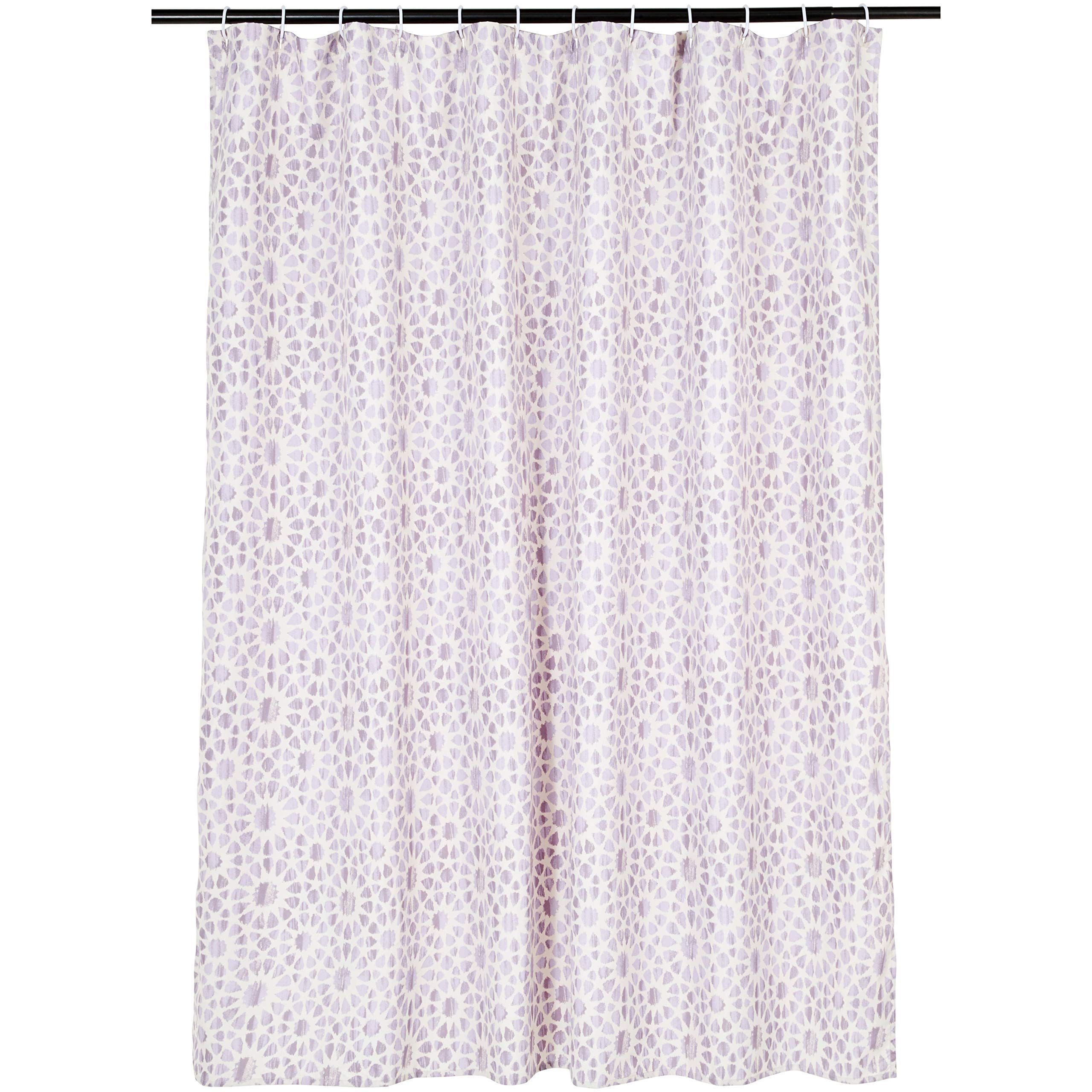 Amazon BasicsMicrofiber Lavender Wheeler Printed Pattern Bathroom Shower Curtain - Lavender Wheeler, 72 Inch