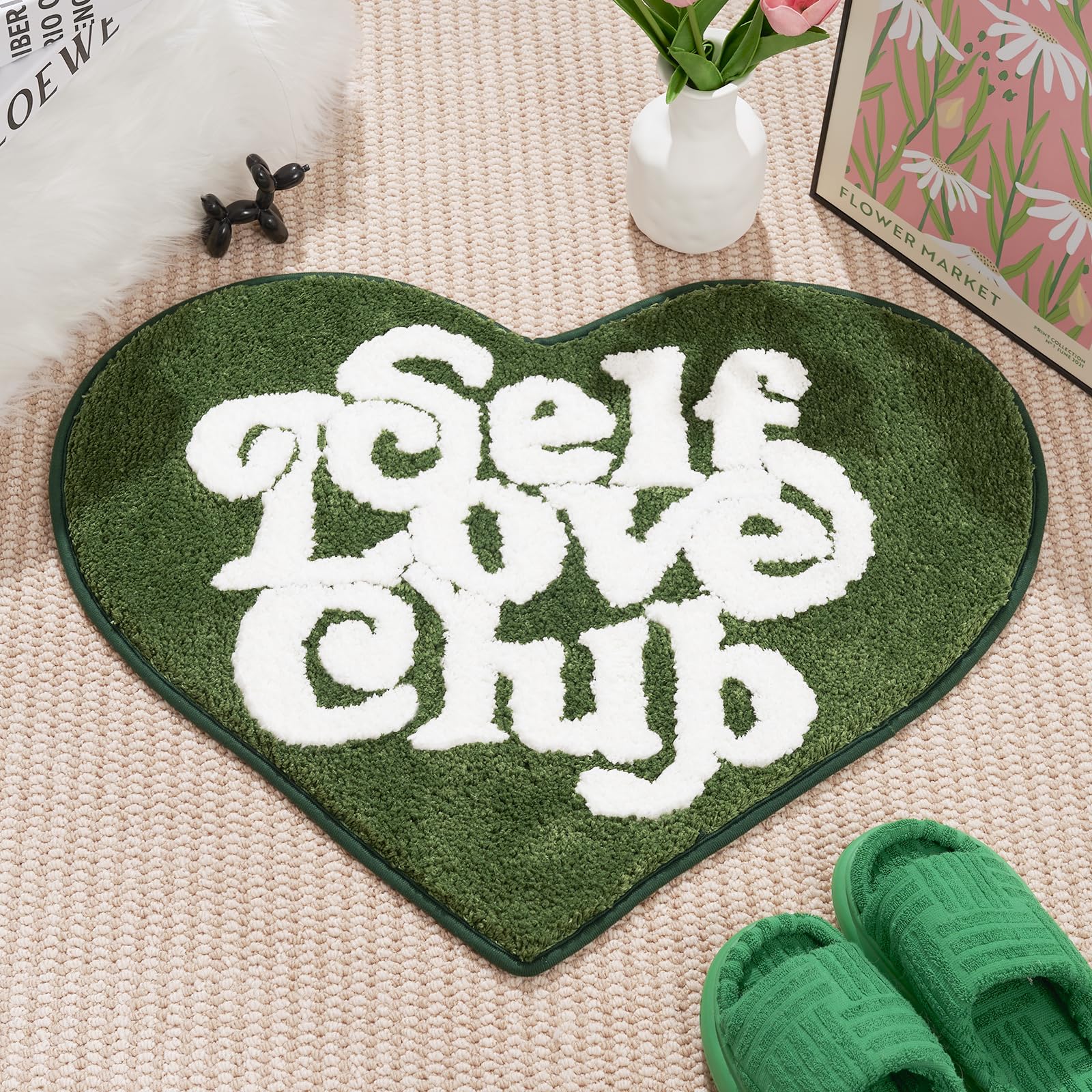 Amazon.com: ELDONE Self Love Club Rug Heart Shaped - Cute Bath Mat