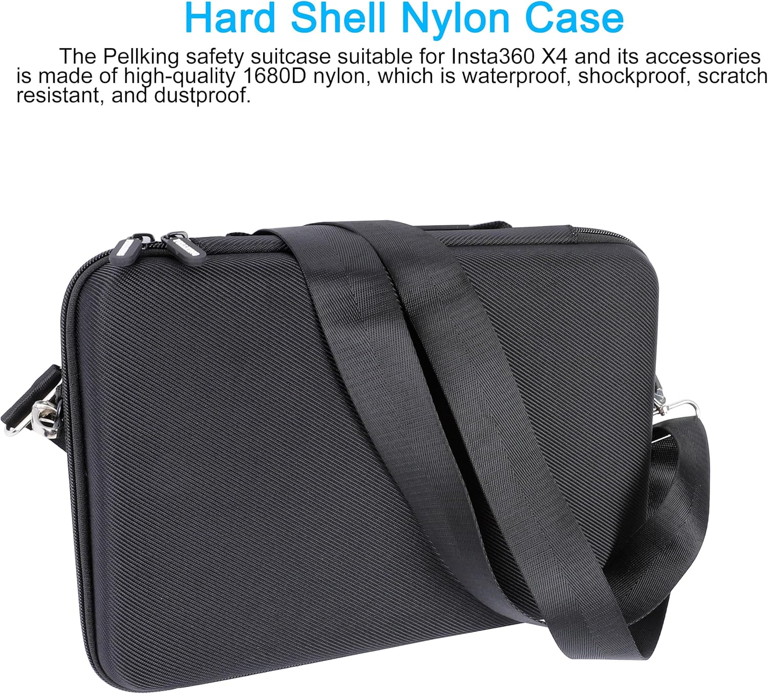 PellKing Case for Insta360 X5 X4 Camera - Large Hard Shell with EVA Liner Bag Compatible for Insta 360 Bullet Time Handle/Selfie stick and other Accessories