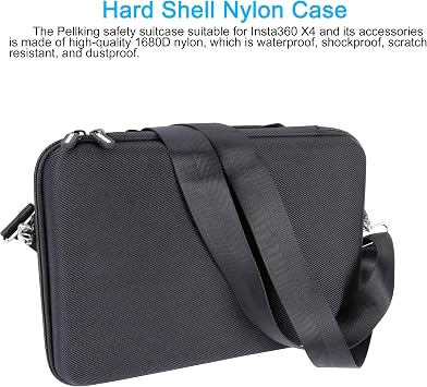 PellKing Case for Insta360 X5 X4 Camera - Large Hard Shell with EVA Liner Bag Compatible for Insta 360 Bullet Time Handle/Selfie stick and other Accessories