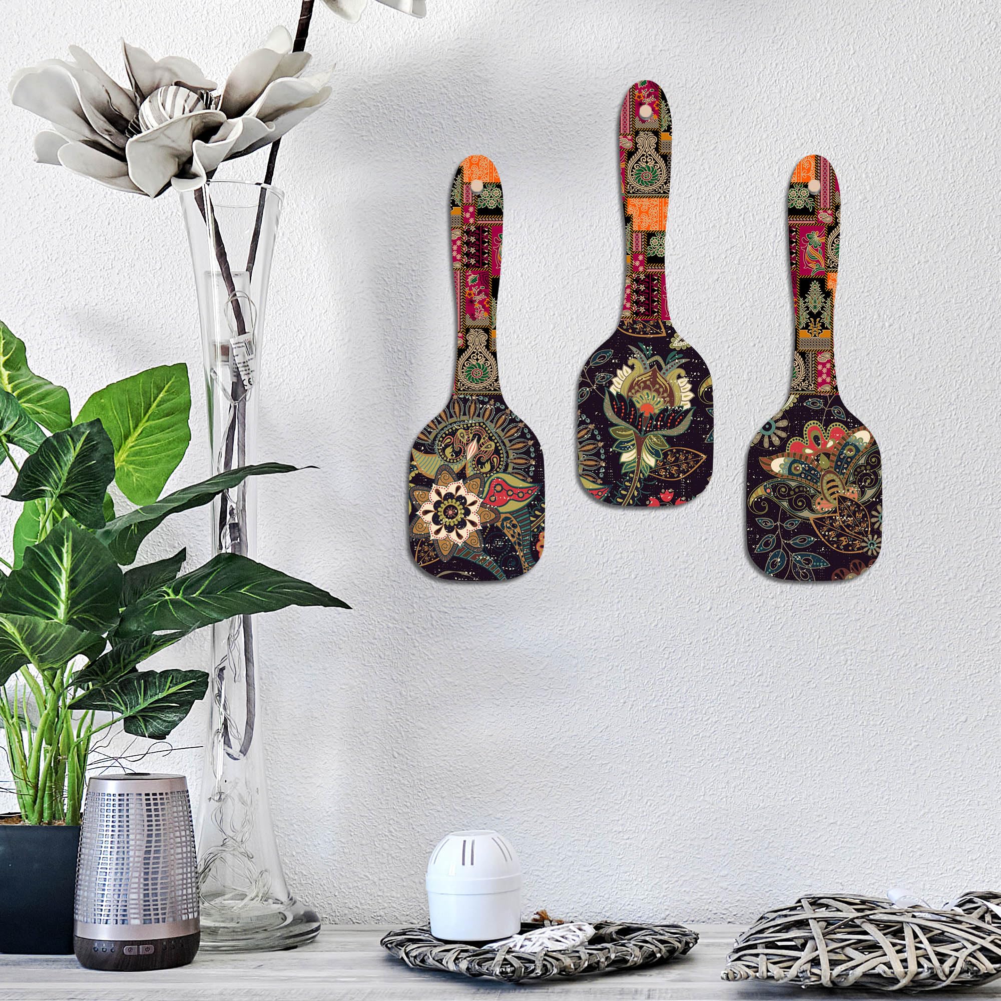 Artvibes Flower Wall Hangings - Set of 3 -3