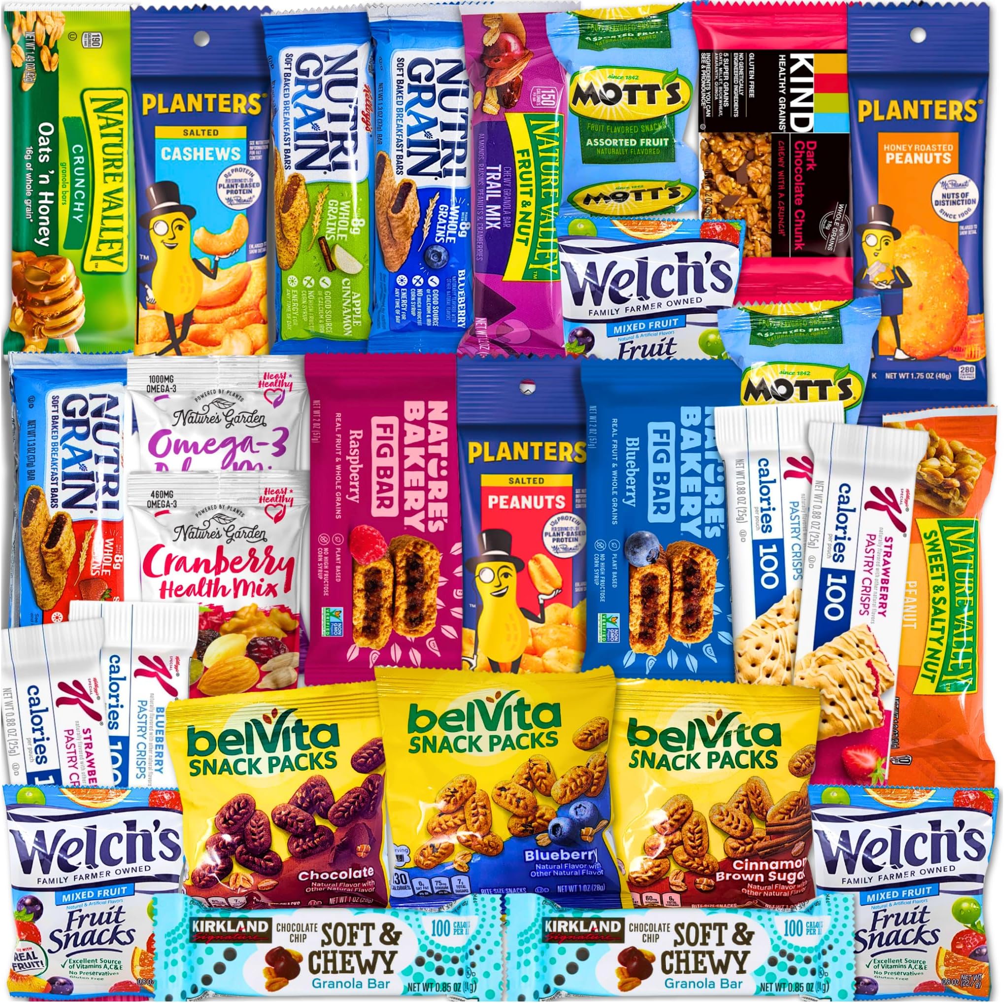Healthy Snack Variety Box for Adults - Deluxe Assortment with Granola Bars, Nut Mixes, and Fruit Snacks for Families, Office, Gifts, and Travel (28 Count)