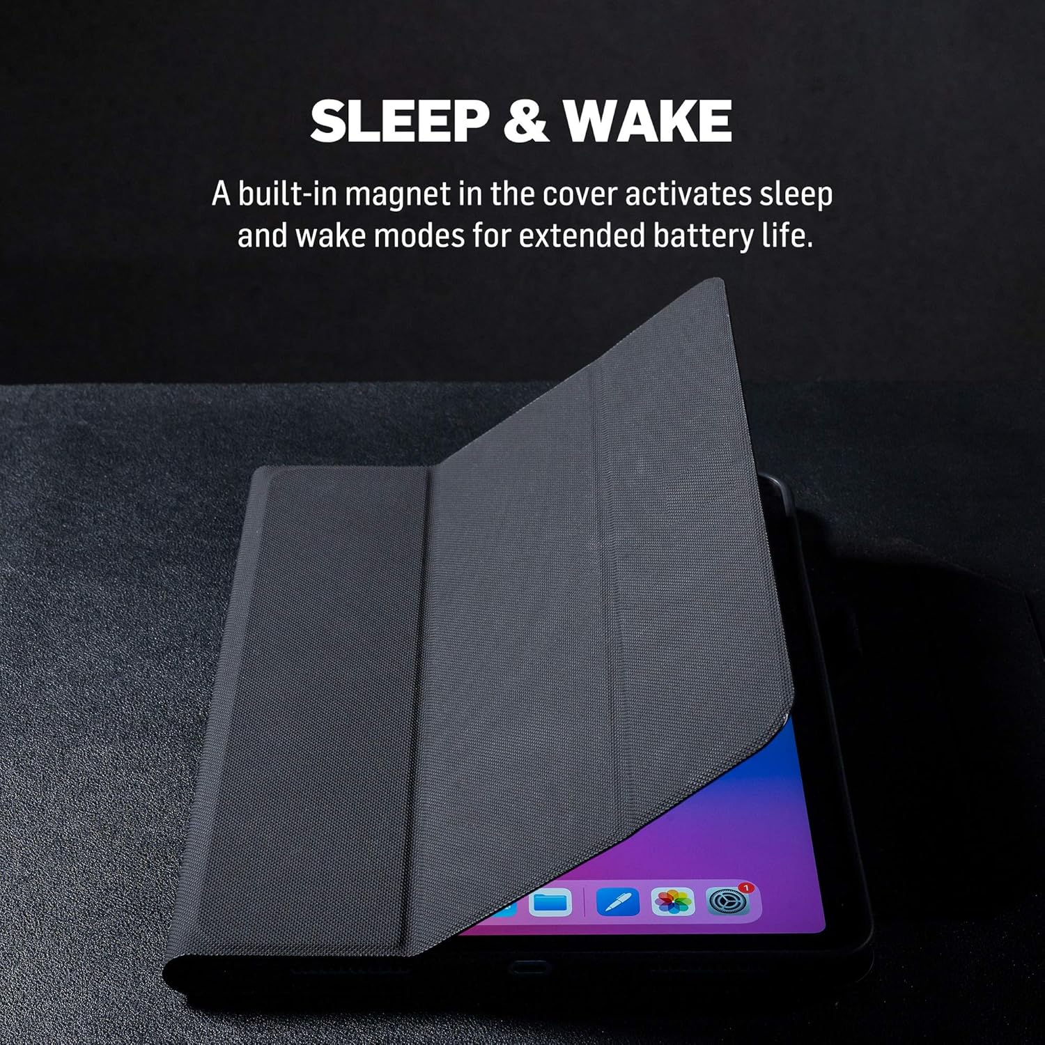 Adonit iPad 10.2 Case 2021 iPad 9th Generation / 2020 iPad 8th Gen / 2019 iPad 7th Gen Protective, Magnetic Stand Hard Shell, Sleep/Wake Smart Cover Case with Pencil Holder for iPad 10.2 Inch -Black