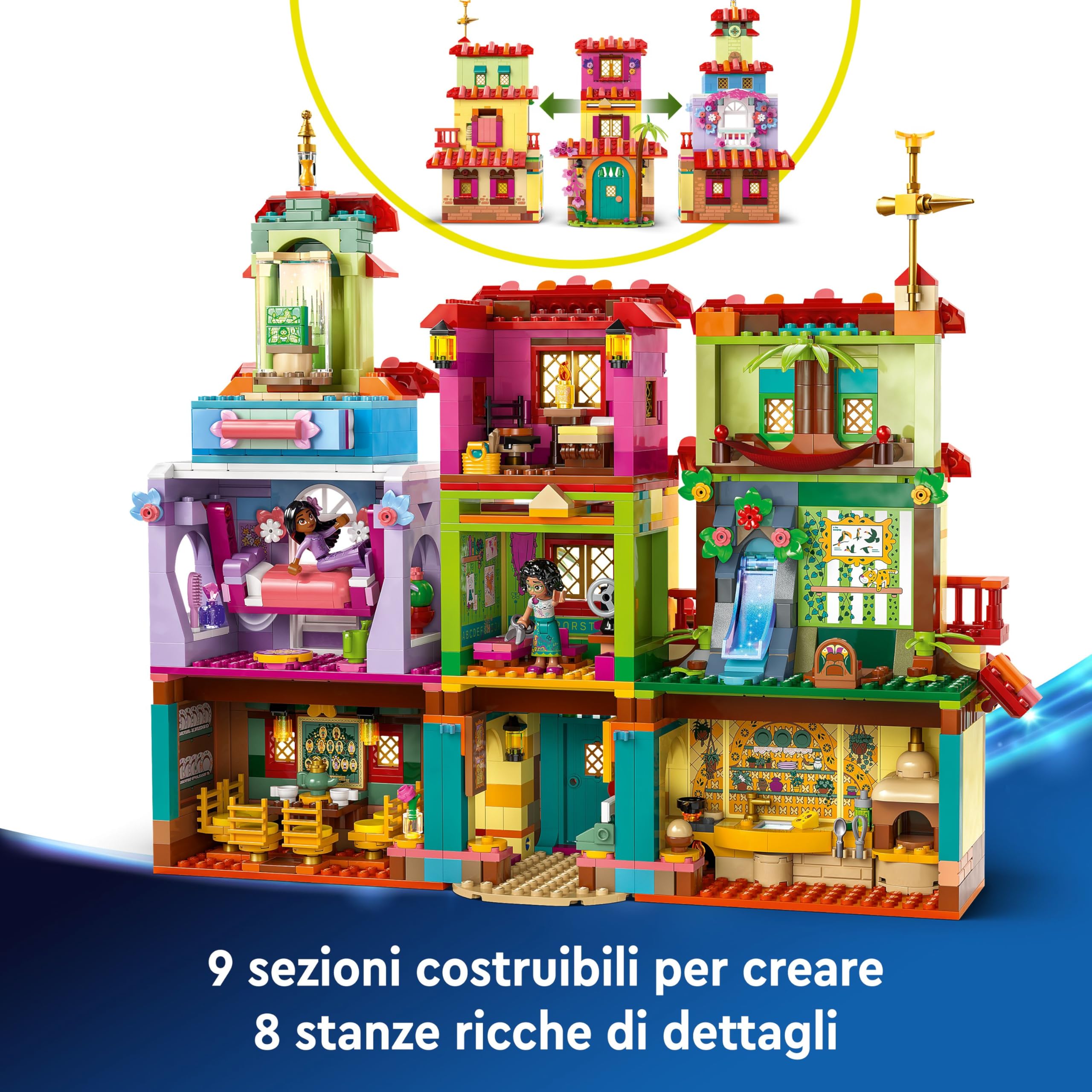 LEGO ǀ Disney La Magica Casa dei Madrigal, Casa di Encanto Giocattolo da Costruire, Giochi di Fantasia per Bambine e Bambini da 7 Anni con 7 Personaggi tra cui Mirabel e 2 Animali, Idea Regalo 43245