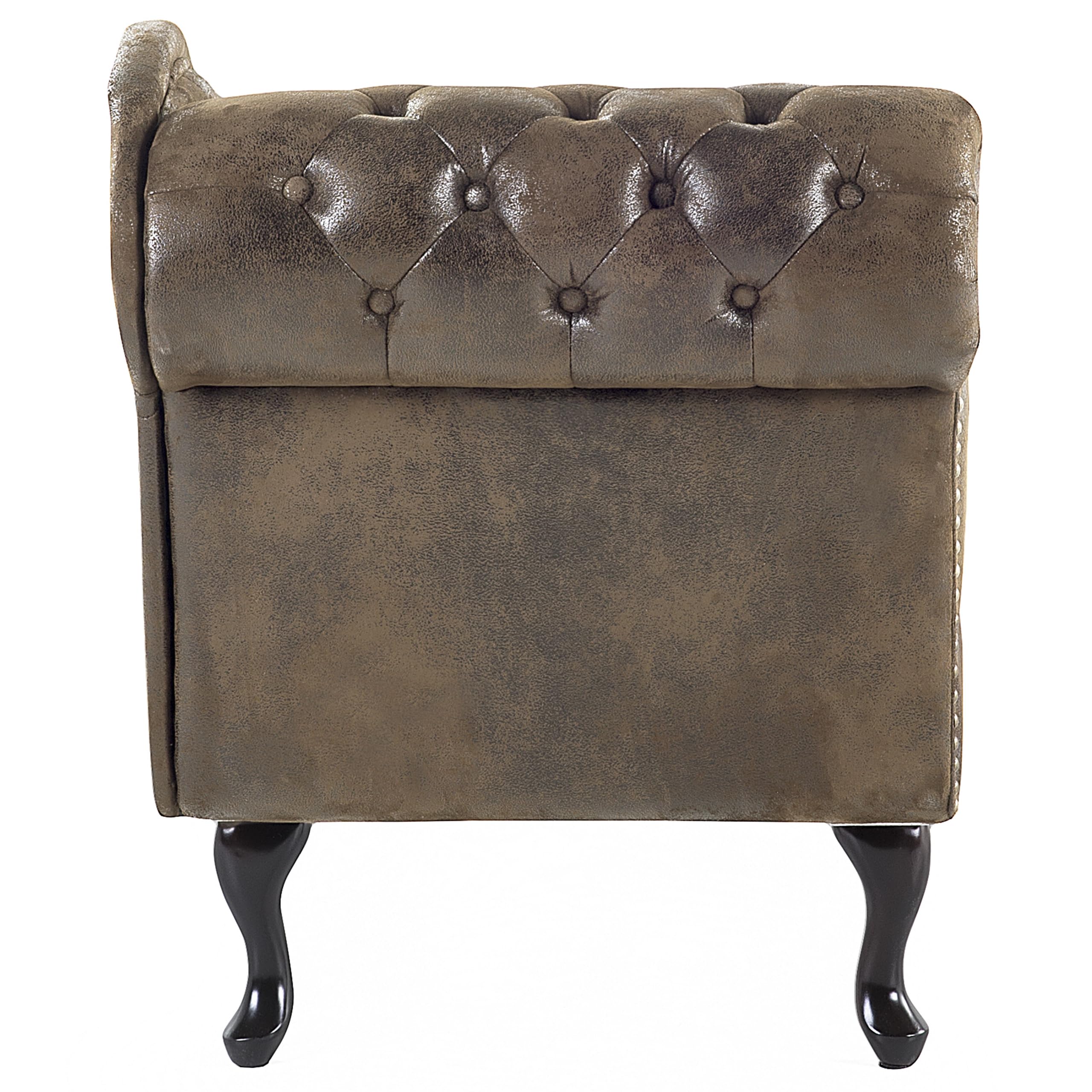 Chaise longue / Méridienne Lounge cuir noir - Cuir de vachette pleine fleur, structure en acier inoxydable Chaise longue / Méridienne Lounge cuir noir - Cuir de vachette pleine fleur, structure en acier inoxydable