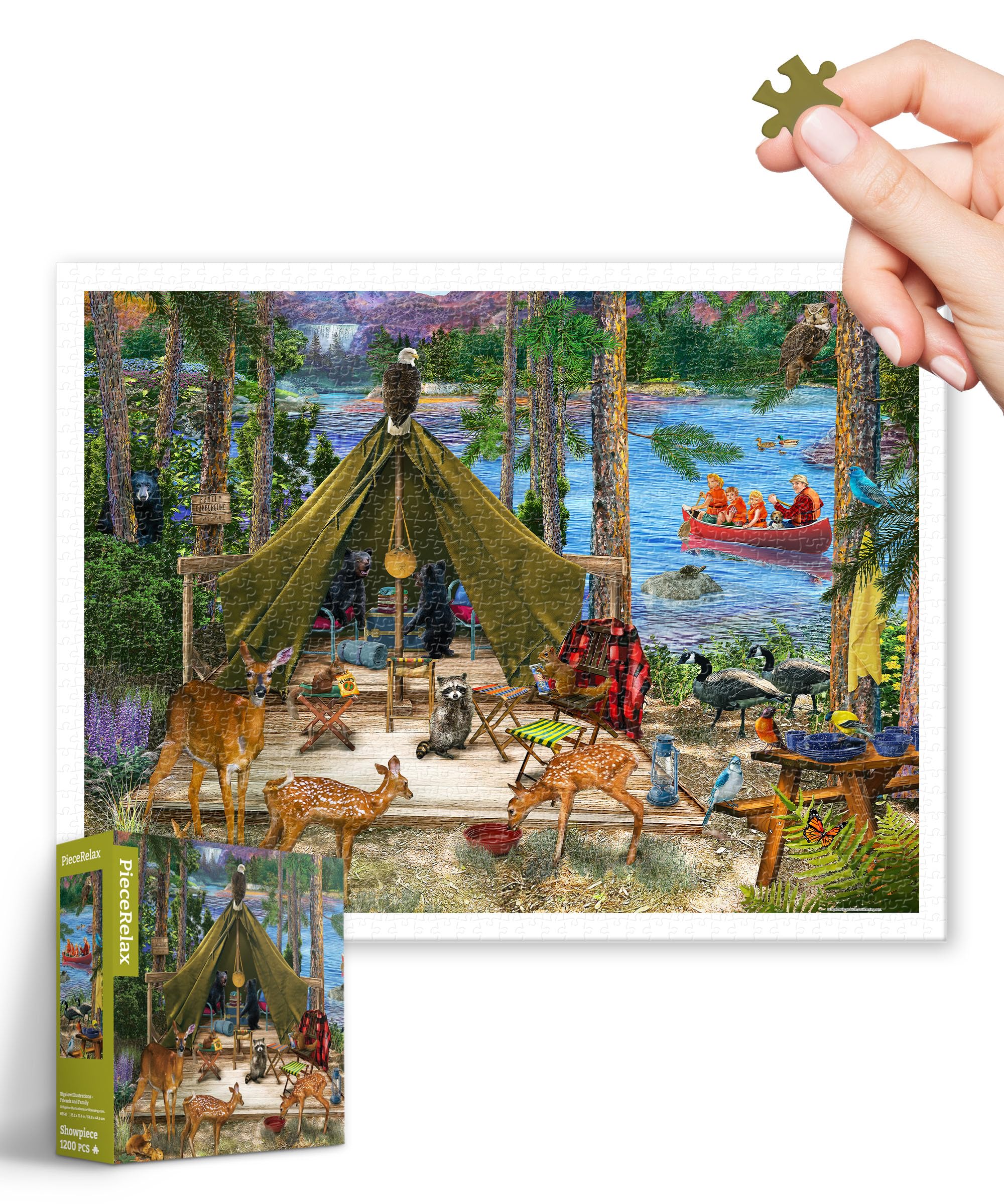 PieceRelax Plastic Jigsaw Puzzles for Adults 1200 Pieces, Bigelow Illustrations