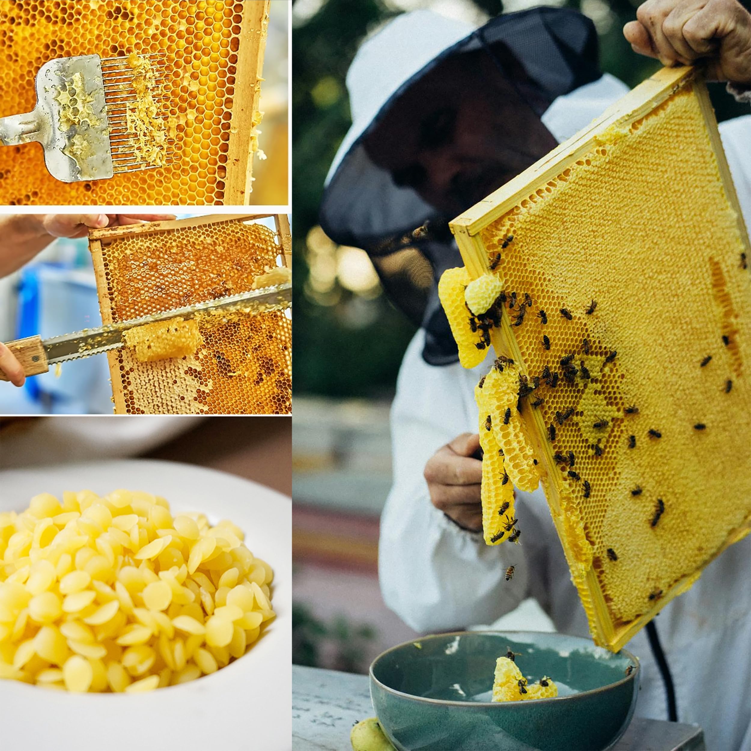 Cire D'abeille Jaune Pure En Pastilles - 100 Grammes - Produit Neuf