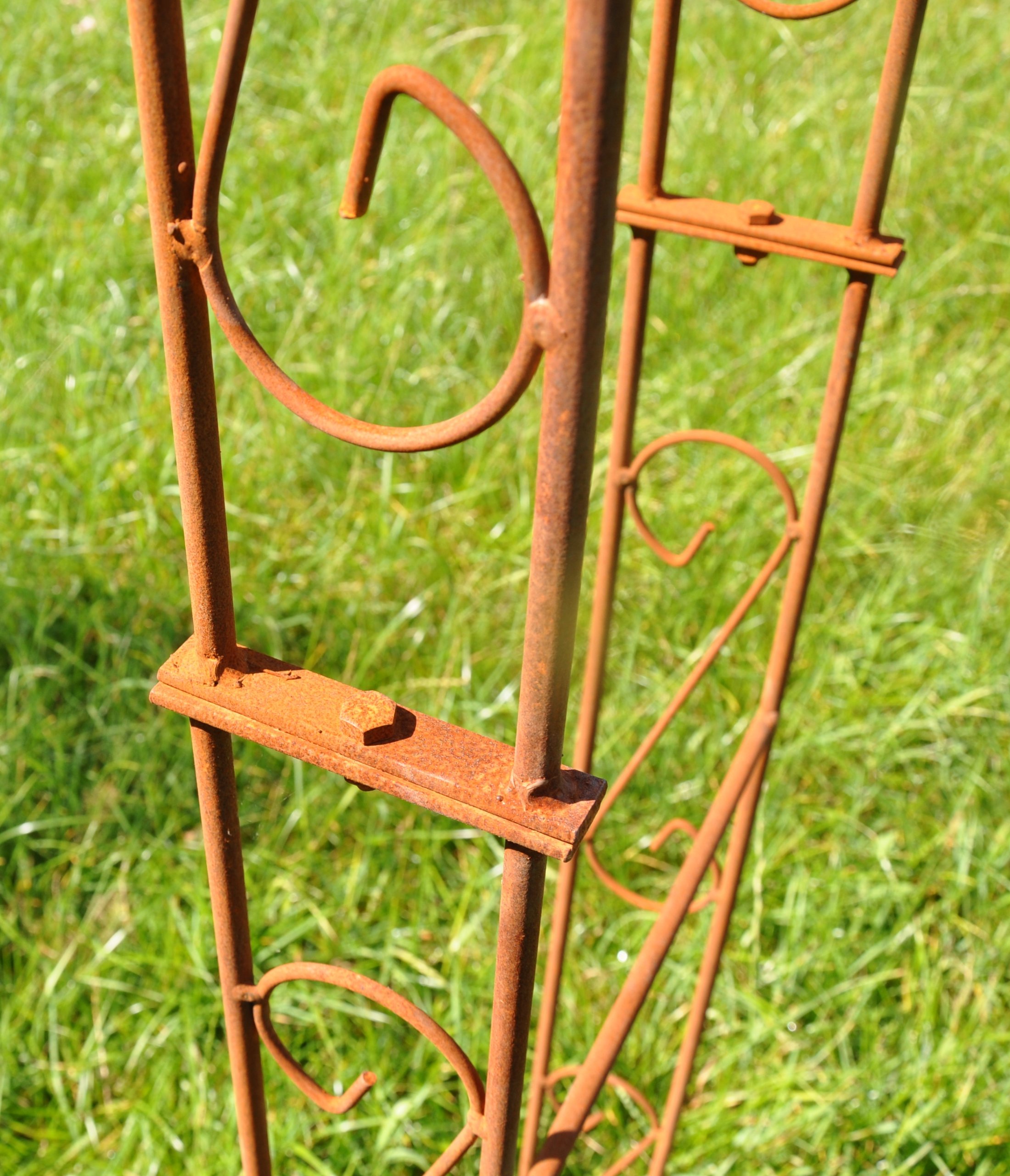 Rostiger Rosenbogen aus Metall 10mm Massiveisen! Breite: 140cm Roheisen/Rost