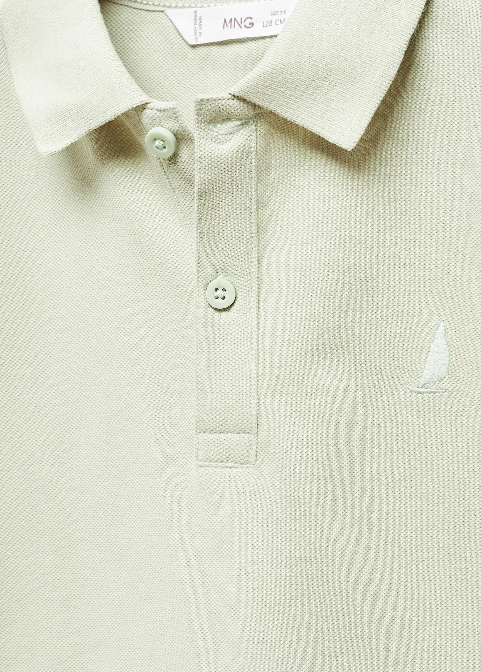 Alan Jones Clothing Boys Regular Fit Cotton Polo T-Shirt | Embroidery Detail | Short Sleeves | Ribbed Hems | Ages 6–16 Years (Khaki_11-12 Years) - Image 5 thumbnail