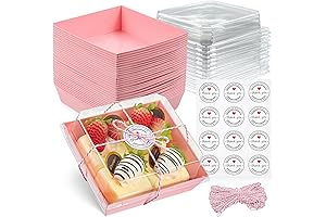 Pink Disposable Dessert Boxes for To-Go Sweet Treats