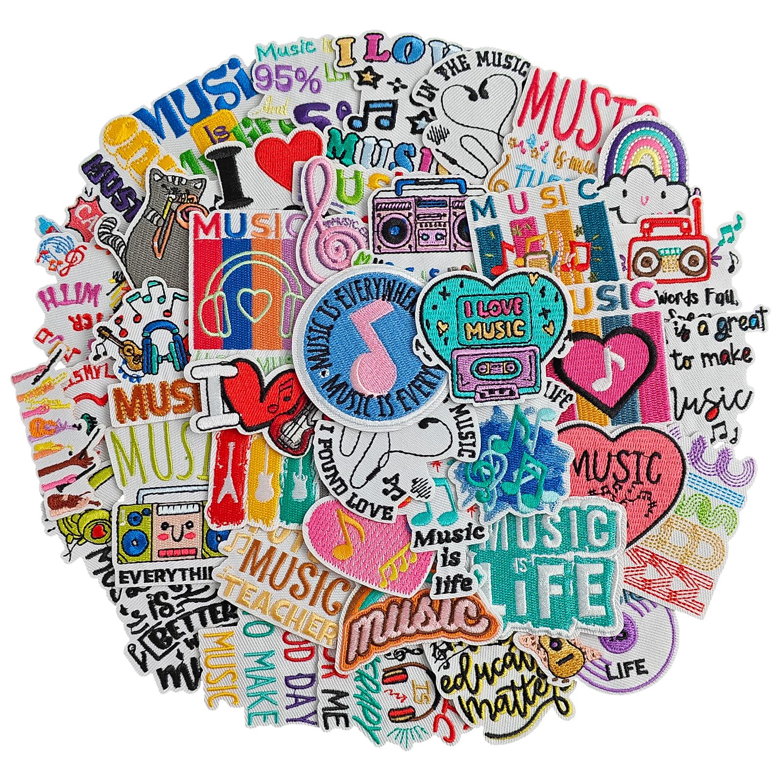 IANZE 40PCS Music Iron on Patches for Clothes, Dress, Hat, Jeans, DIY Accessories โ image 1