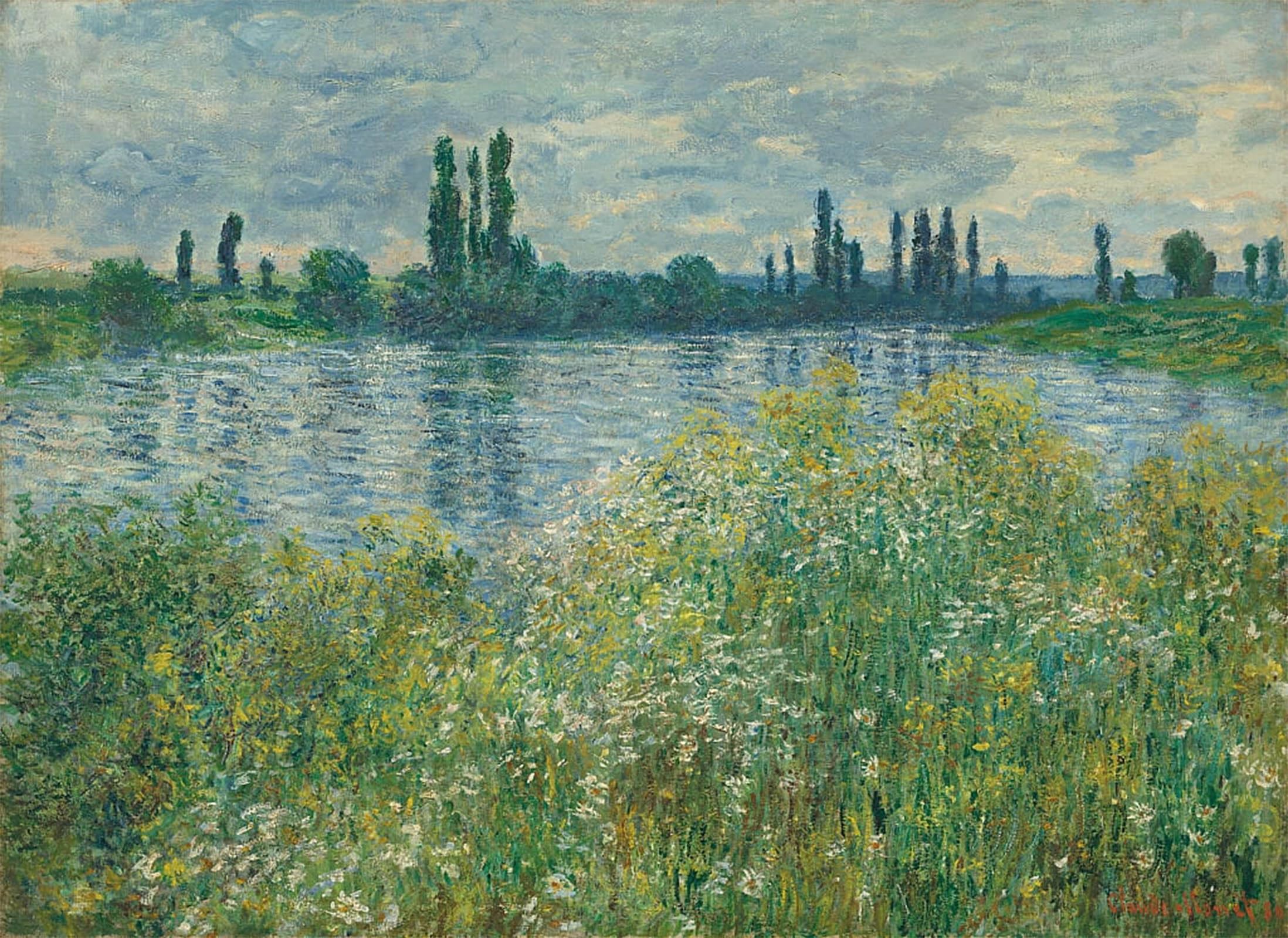 SERENDIPITP Retro Picture Poster Wall Art Pictures Painting Banks of the Seine Vétheuil by Claude Monet Wall Art Canvas Print for Wall Decor 60x90cm
