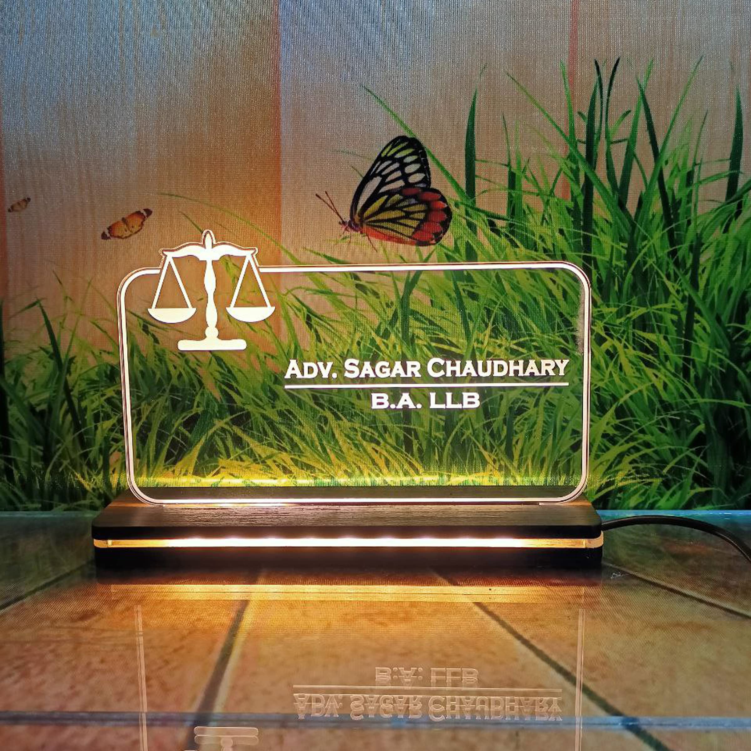 Buy OSMLY Engraved Table Sign Stand , Laser Engraved Acrylic Sign or