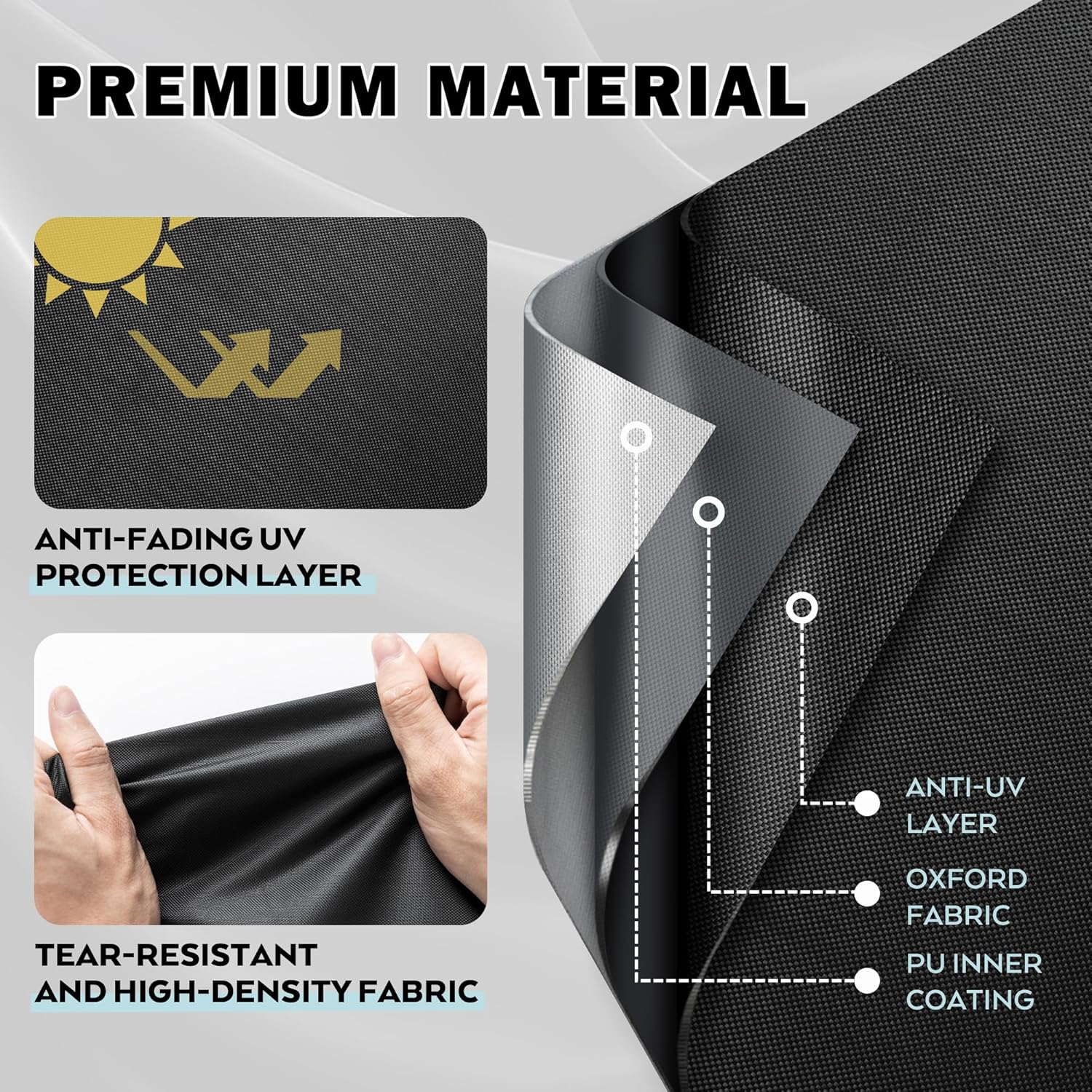 Outdoor Dining Table Cover Weatherproof, 56 Inch Rectangular Patio Table Cover for Outdoor Bar Table, Waterproof Patio Furniture Cover for Outside Coffee Table