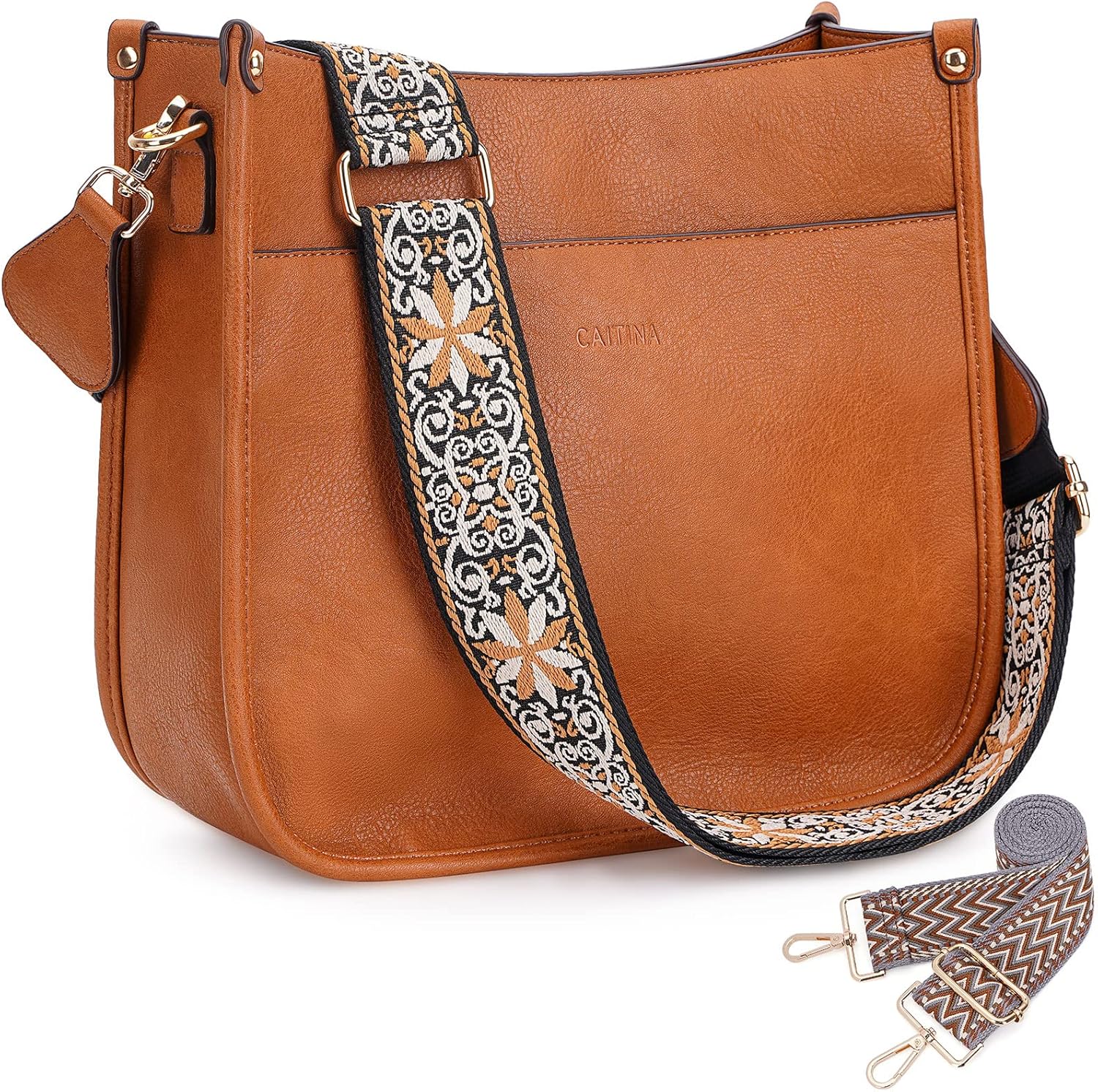 Crossbody Bag Women Vegan Leather Hobo Handbag Trendy Crossbody Shoulder Bag Purses For Women with 2 Adjustable Strap - Image 9