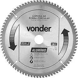 Vonder, Lâmina De Serra Circular Com Vídea, Para Alumínio, 250 Mm X 30 Mm X 80 Dentes.